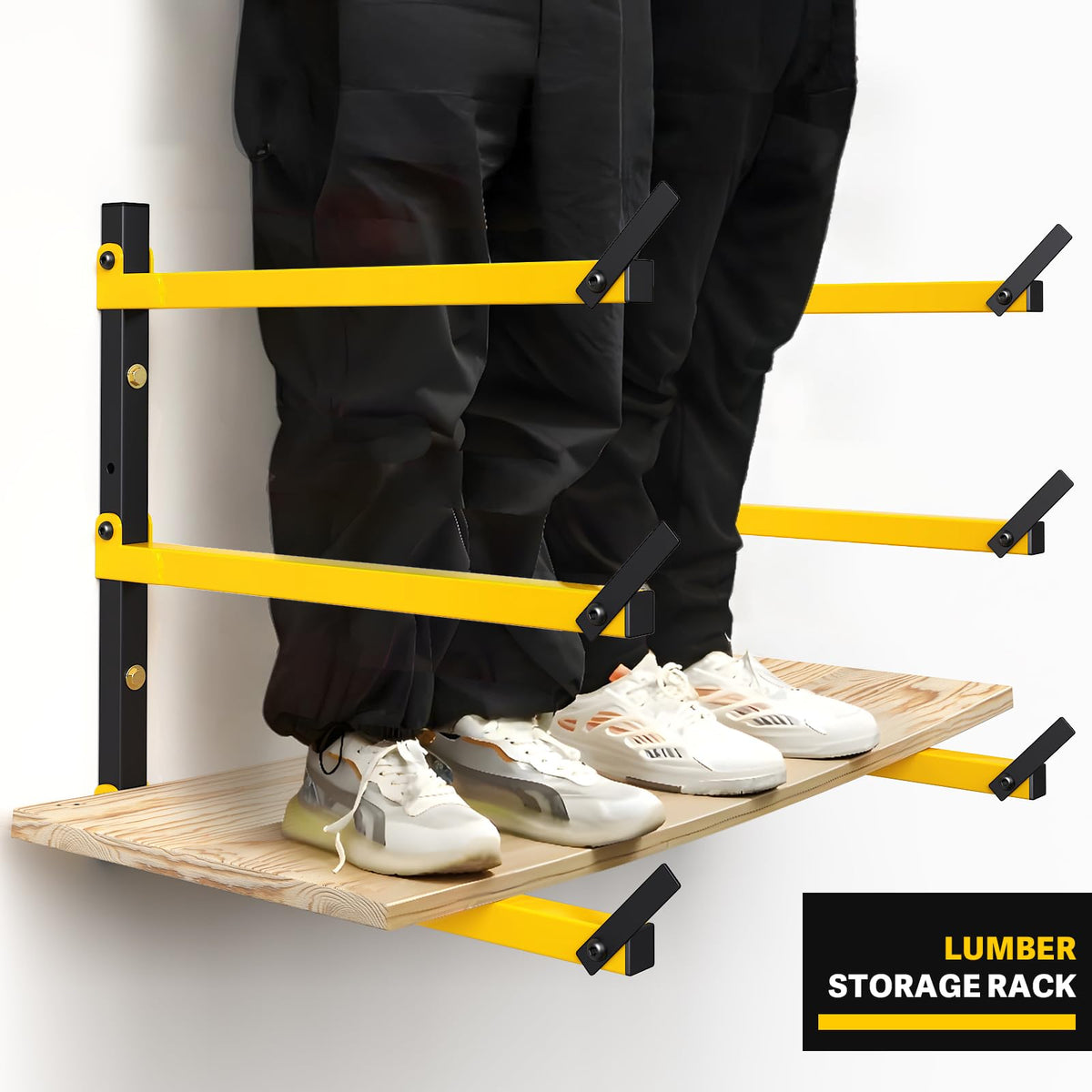 Lumber Storage Rack Folding Wood Storage Racks Wall (2 Count)