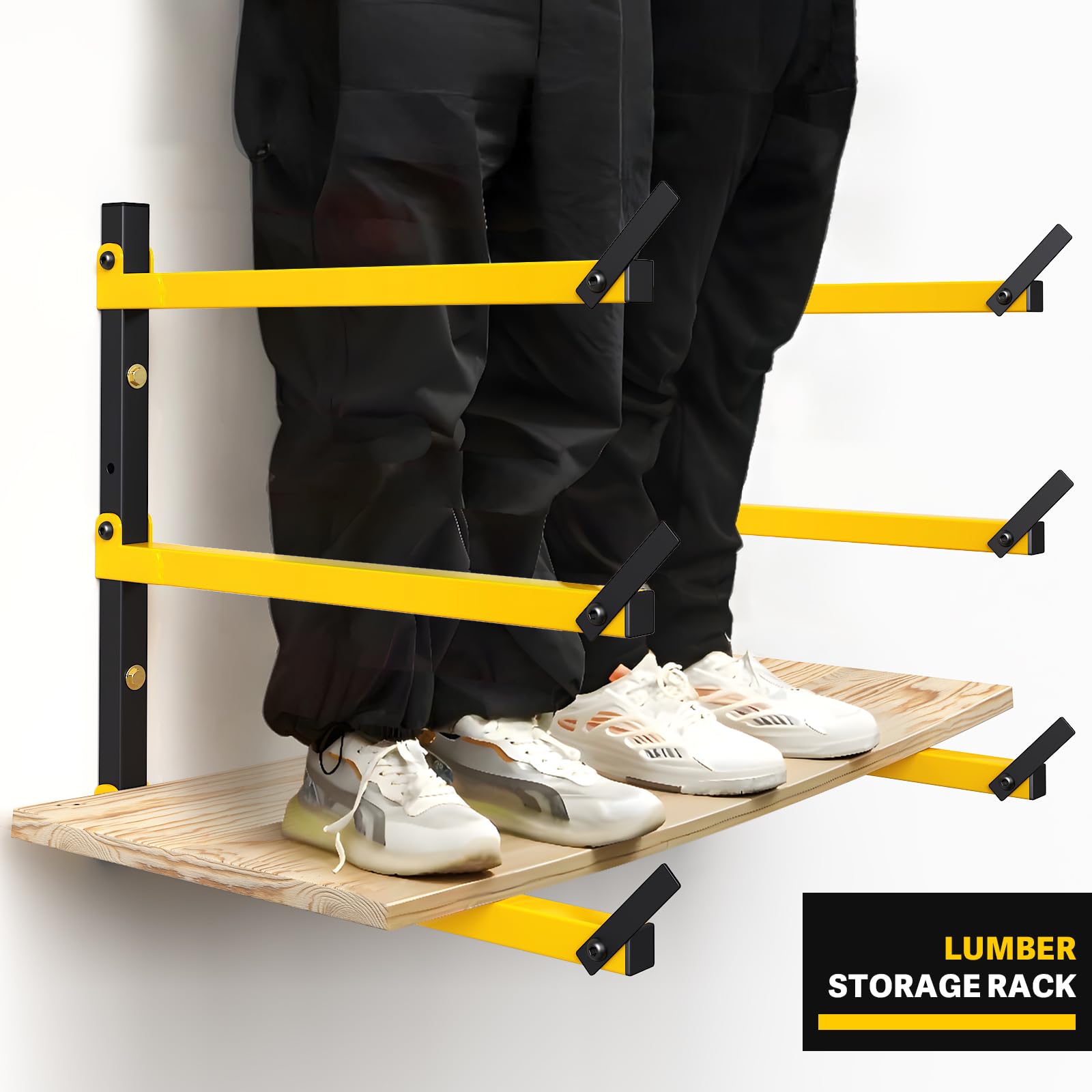 Lumber Storage Rack Folding Wood Storage Racks Wall (2 Count)