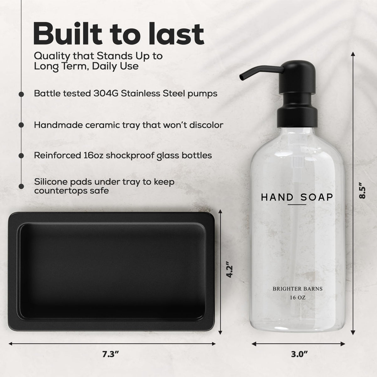 Glass Hand and Dish Soap Dispenser Set by Brighter Barns