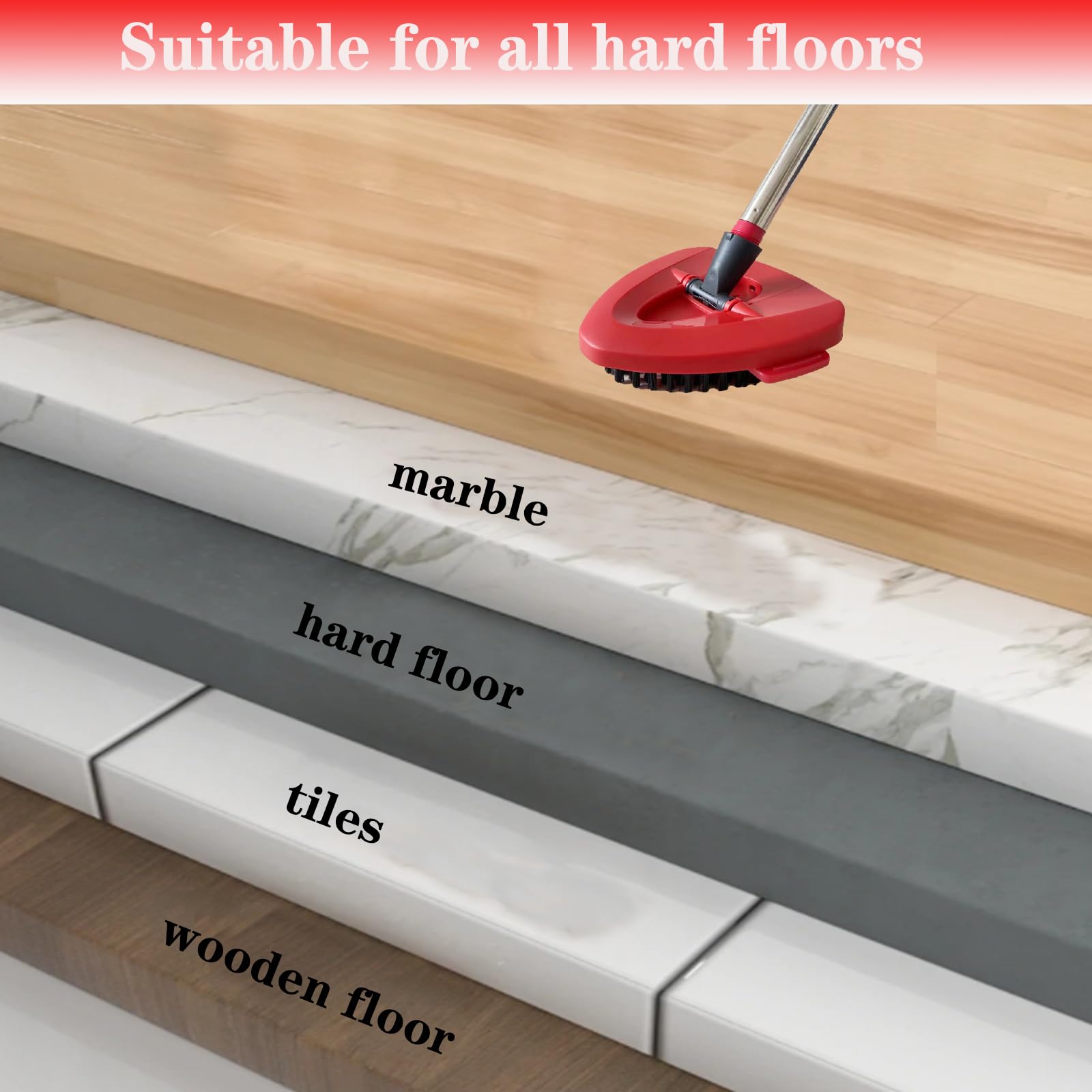 Spin Mop Replacement Handle and Mop Base Replacements for OCeda EasyWring 1 (6 Count)