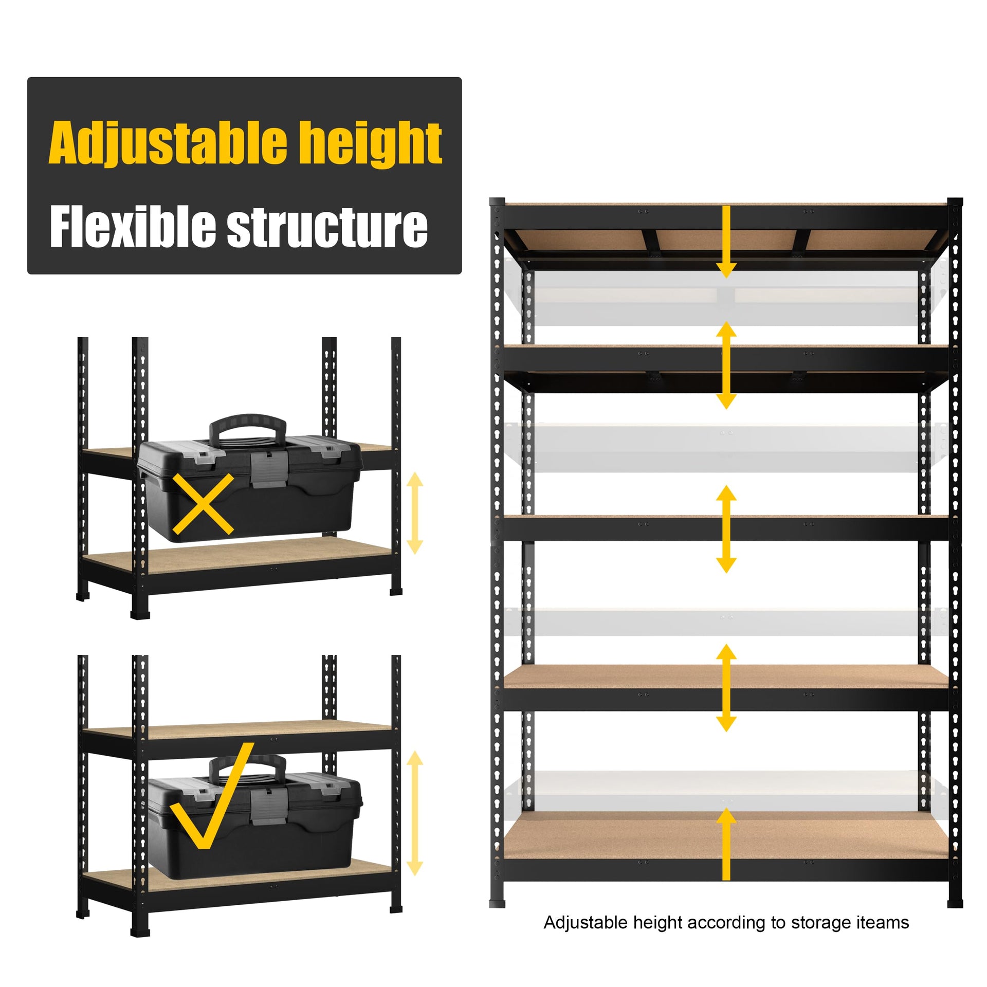 47"W x 18"D x 72"H Garage Storage Shelves (8 Count)