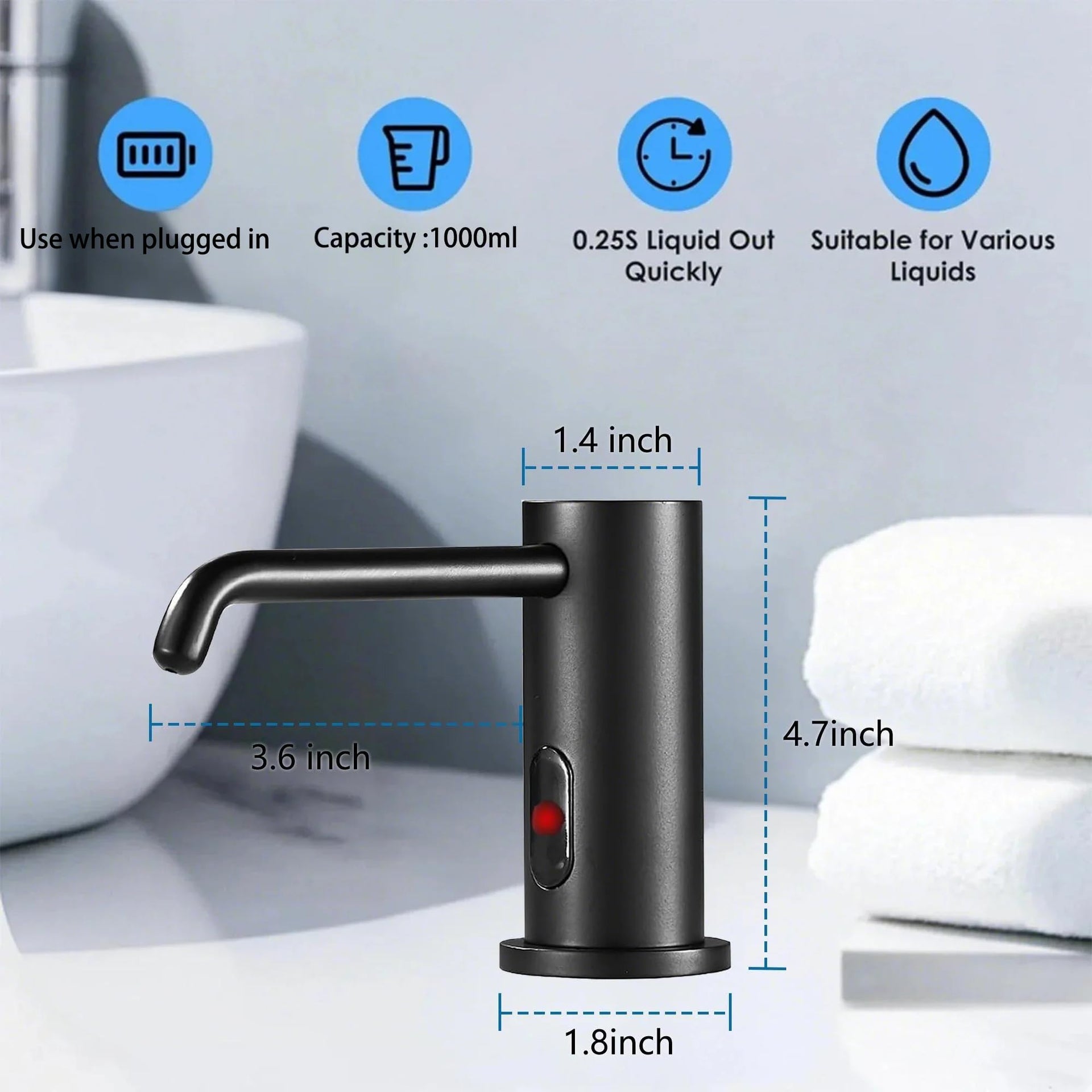 Touchless Automatic Soap Dispenser Built in Sink Electric Soap Dispenser