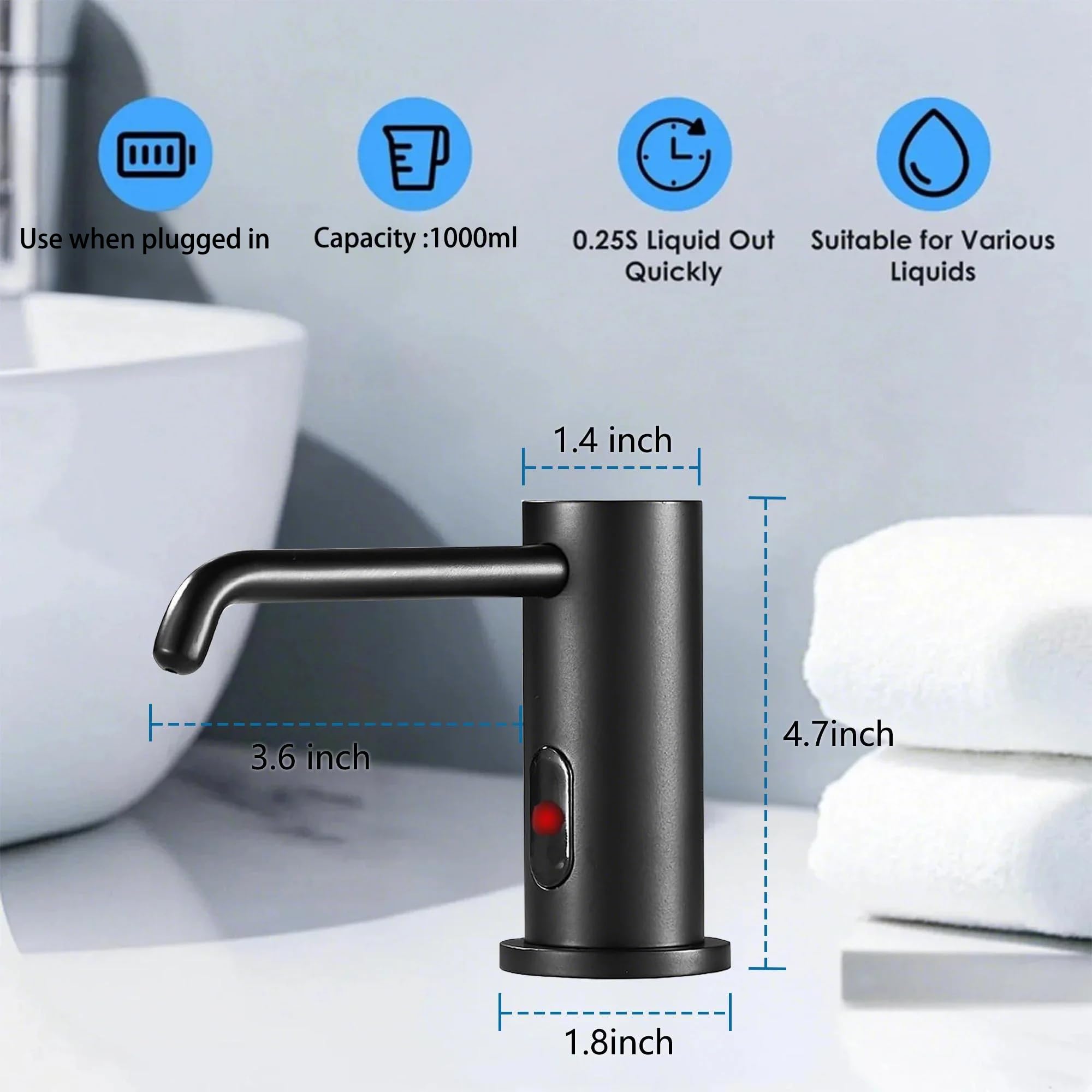 Touchless Automatic Soap Dispenser Built in Sink Electric Soap Dispenser