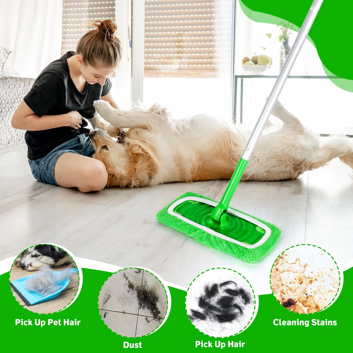 6 Pack Reusable Microfiber Mop Pads for Swiffer Sweeper Mop (6 Count)