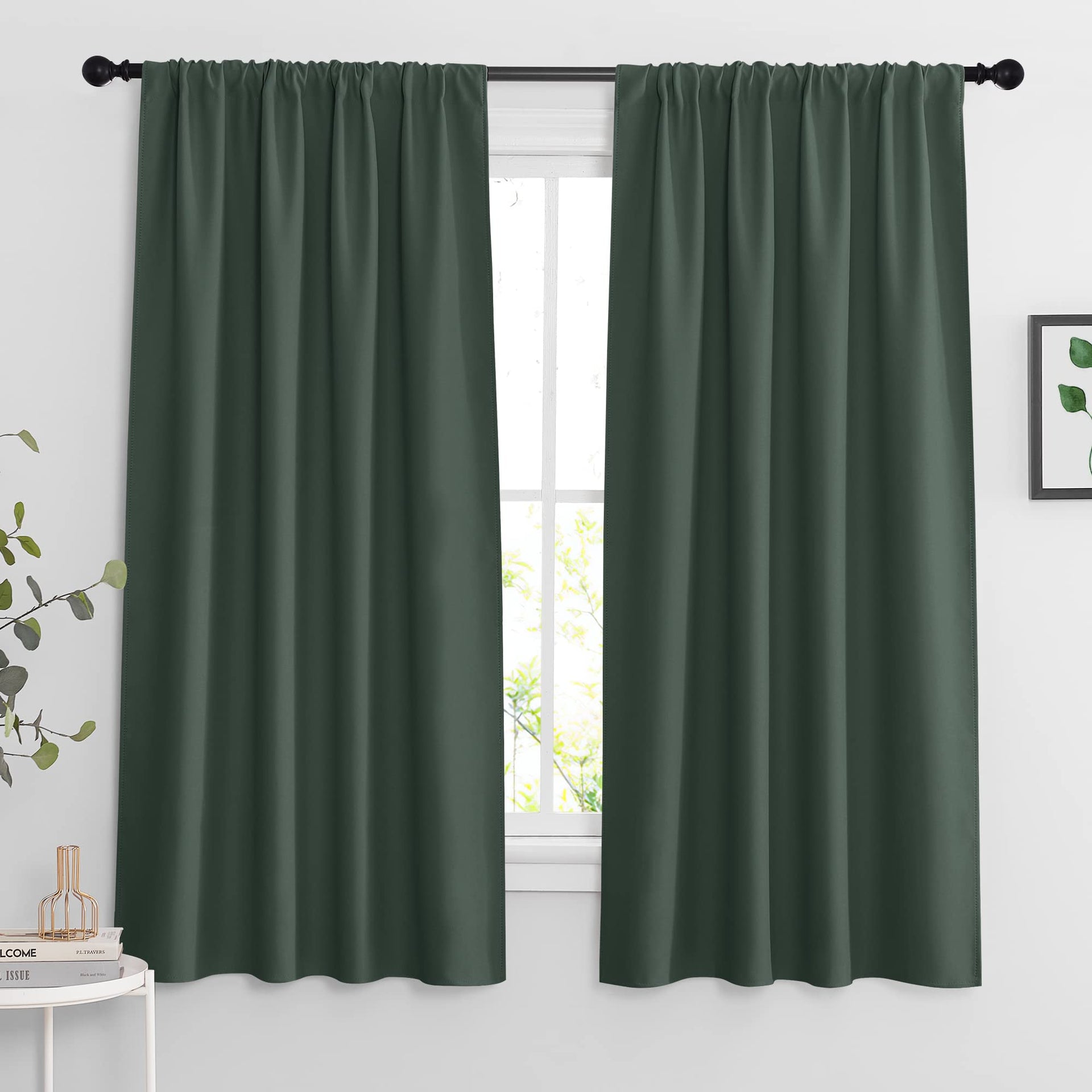 Blackout Curtains for Bedroom Living Room Nursery 63 inches Long
