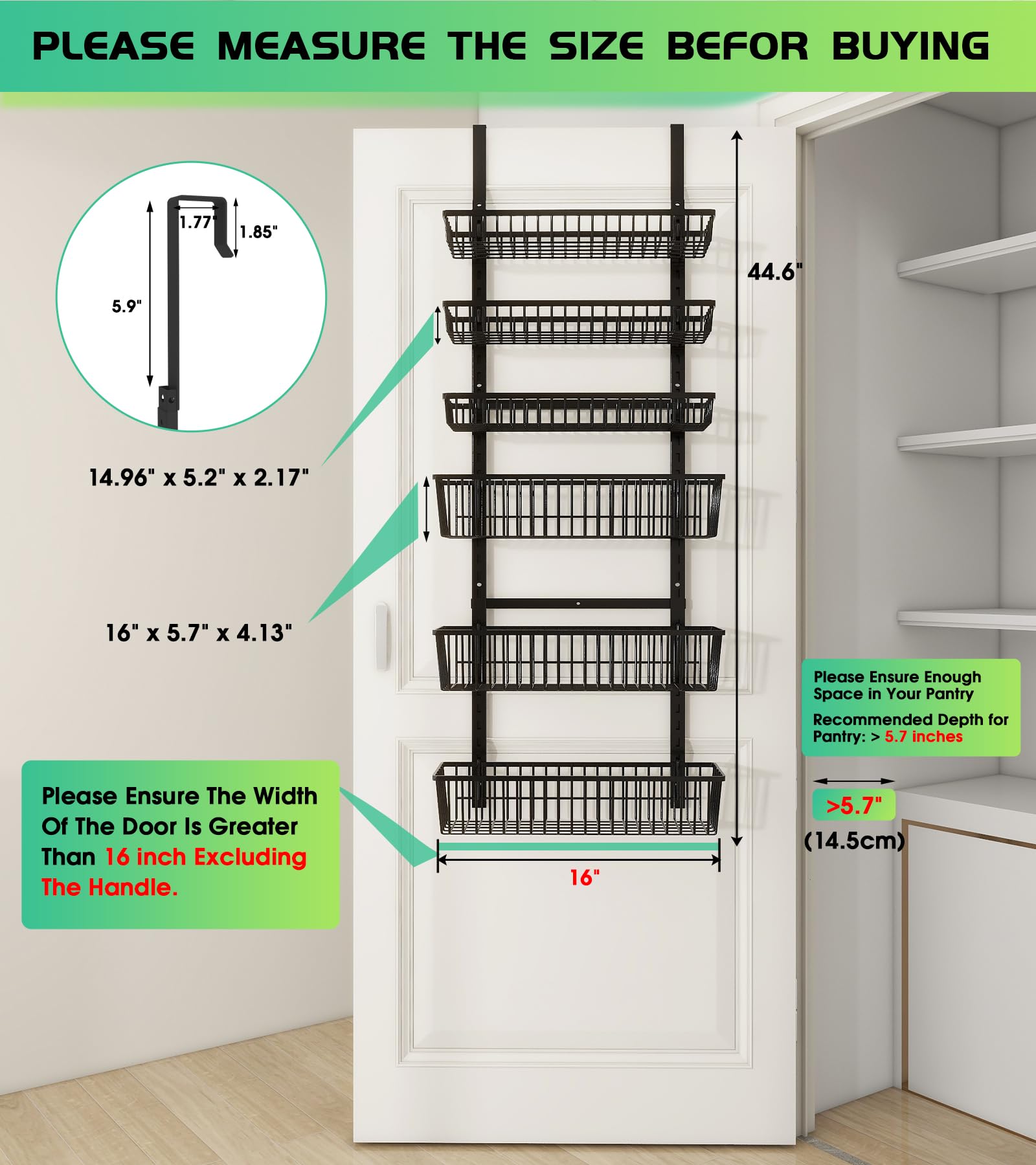 Over The Door Pantry Organizer (6 Count)