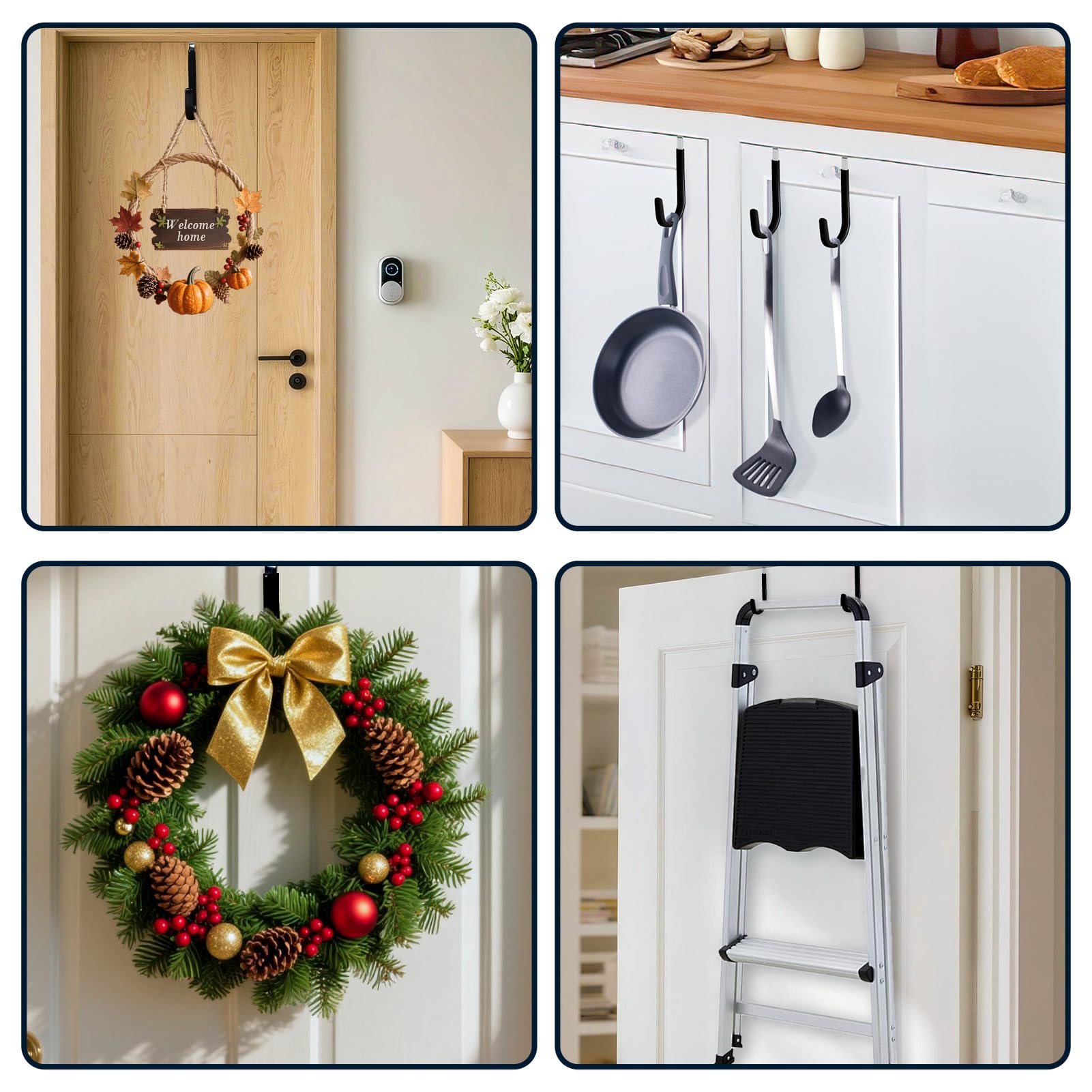 4 Pack Over The Door Hooks (4 Count)