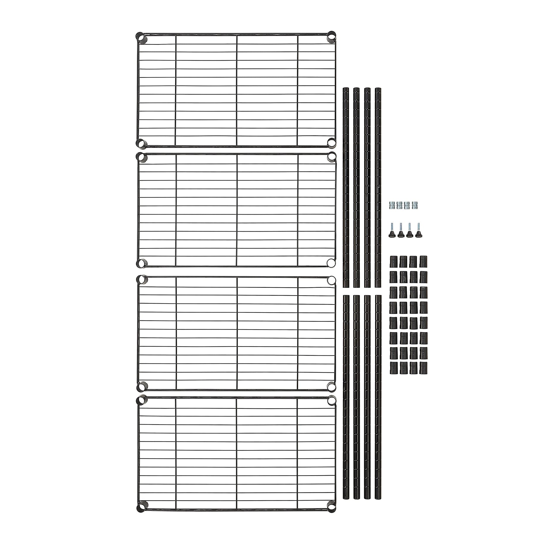 4 Shelf Steel Wire Storage Shelves for Garage