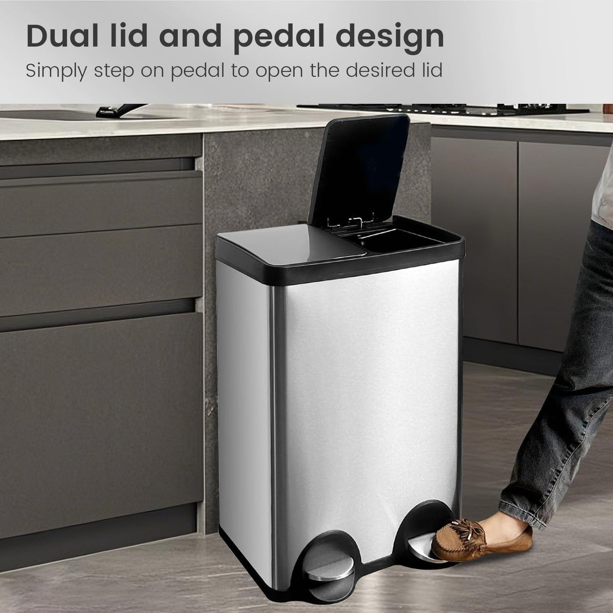 Dual Trash Can (2 Count (30L each))