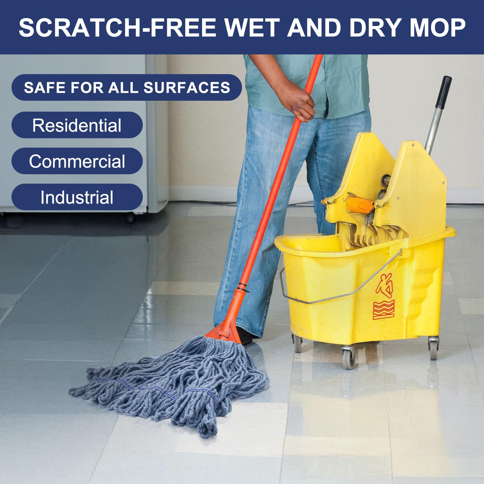6 Pack Heavy Duty Commercial Mop Head Replacement - ModHome Supplies
