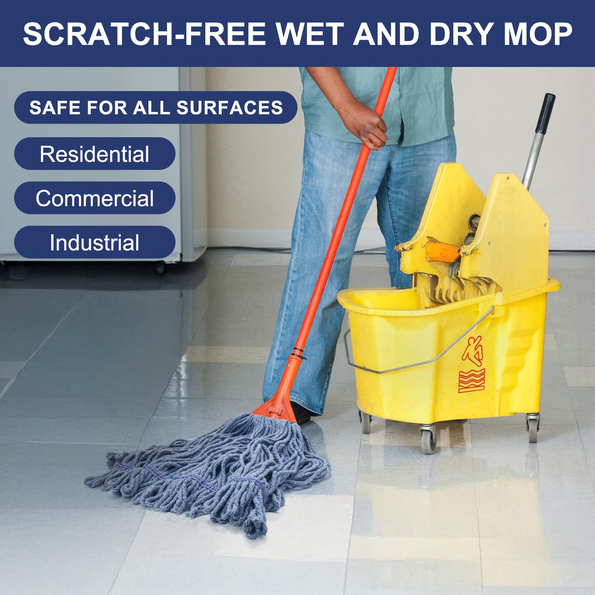 3 Pack Heavy Duty Commercial Mop Head Replacement - ModHome Supplies