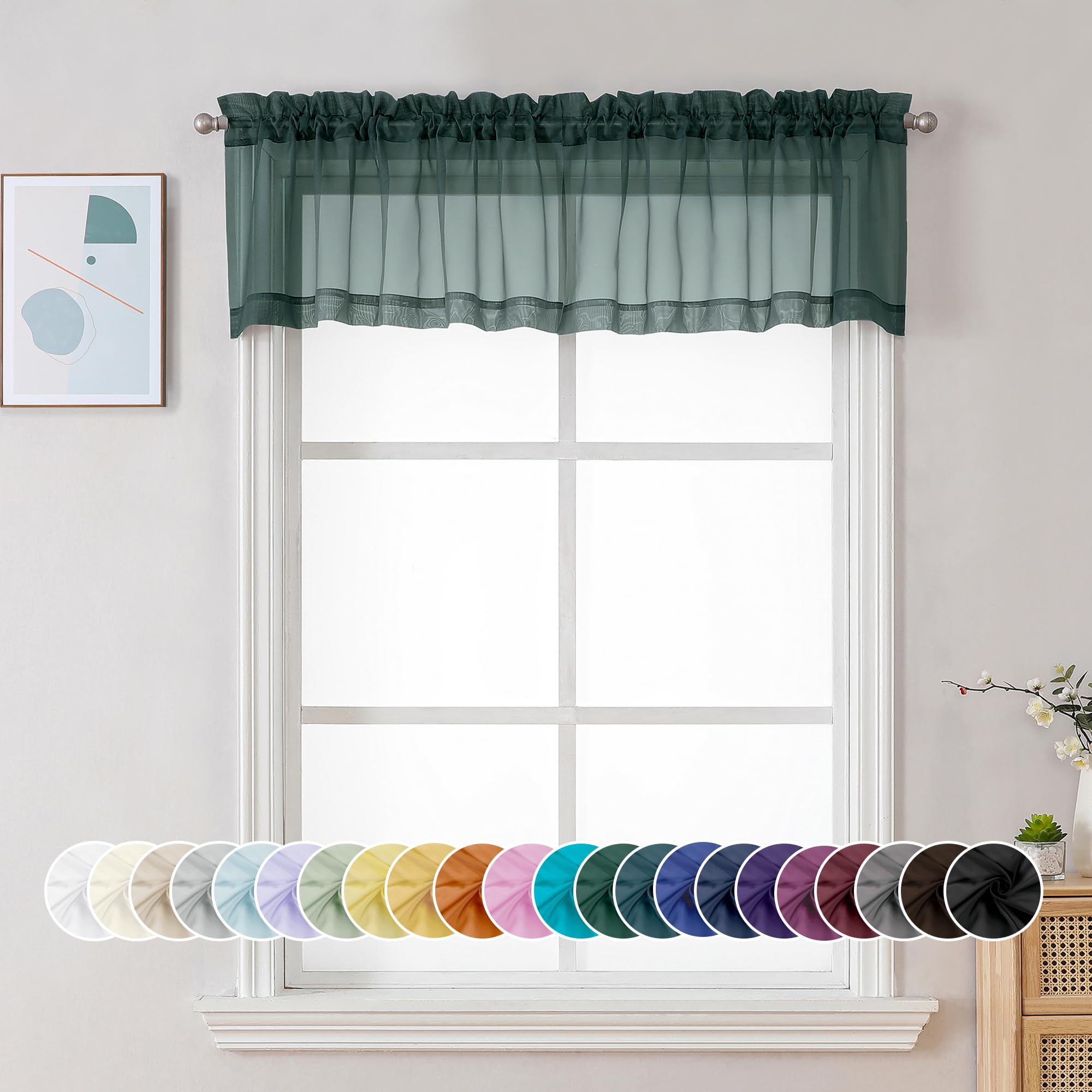 Sheer Valances for Windows 2 Pack (2 Count)