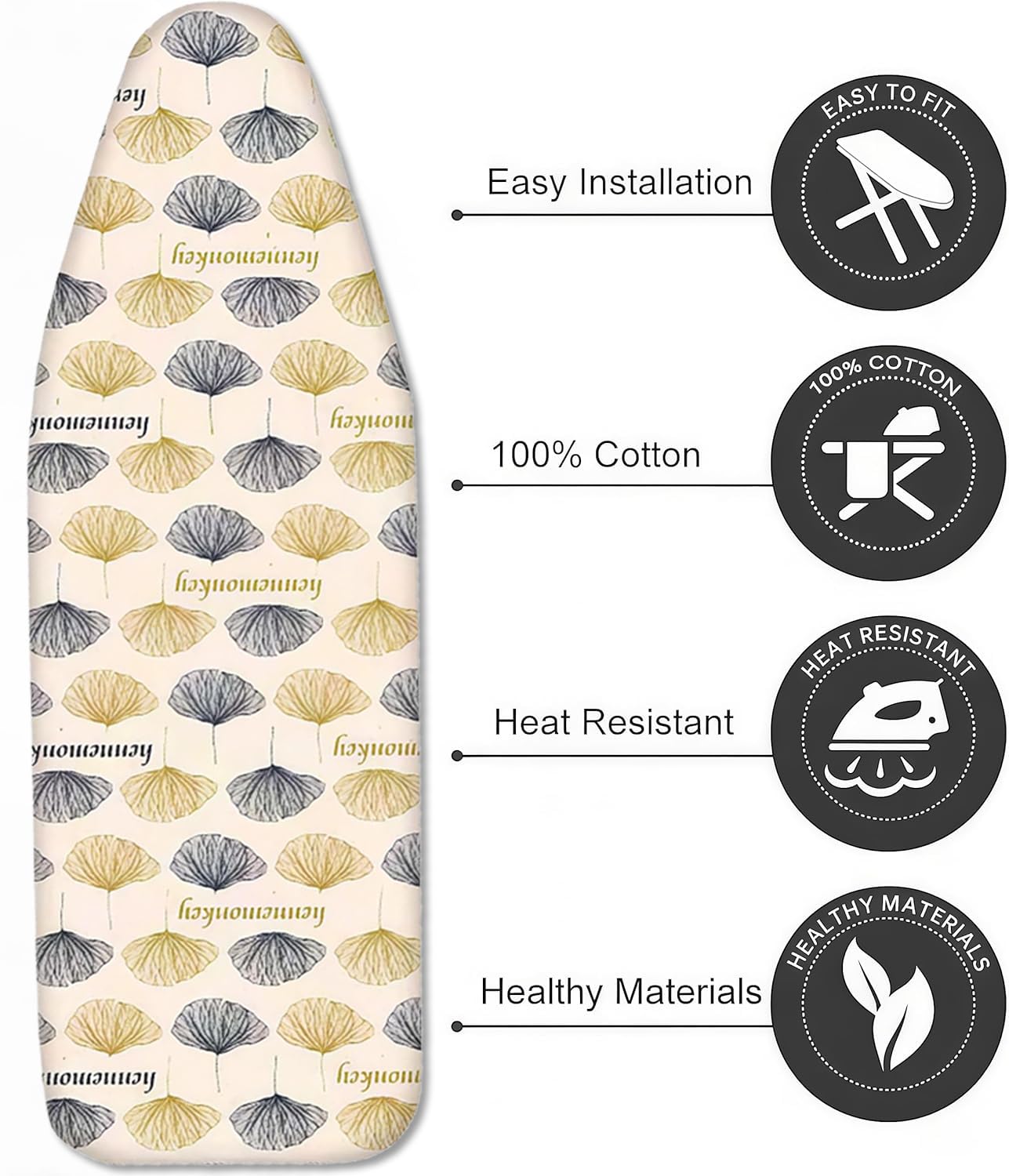 Ironing Board Cover with Two 5MM Thick Feltpads