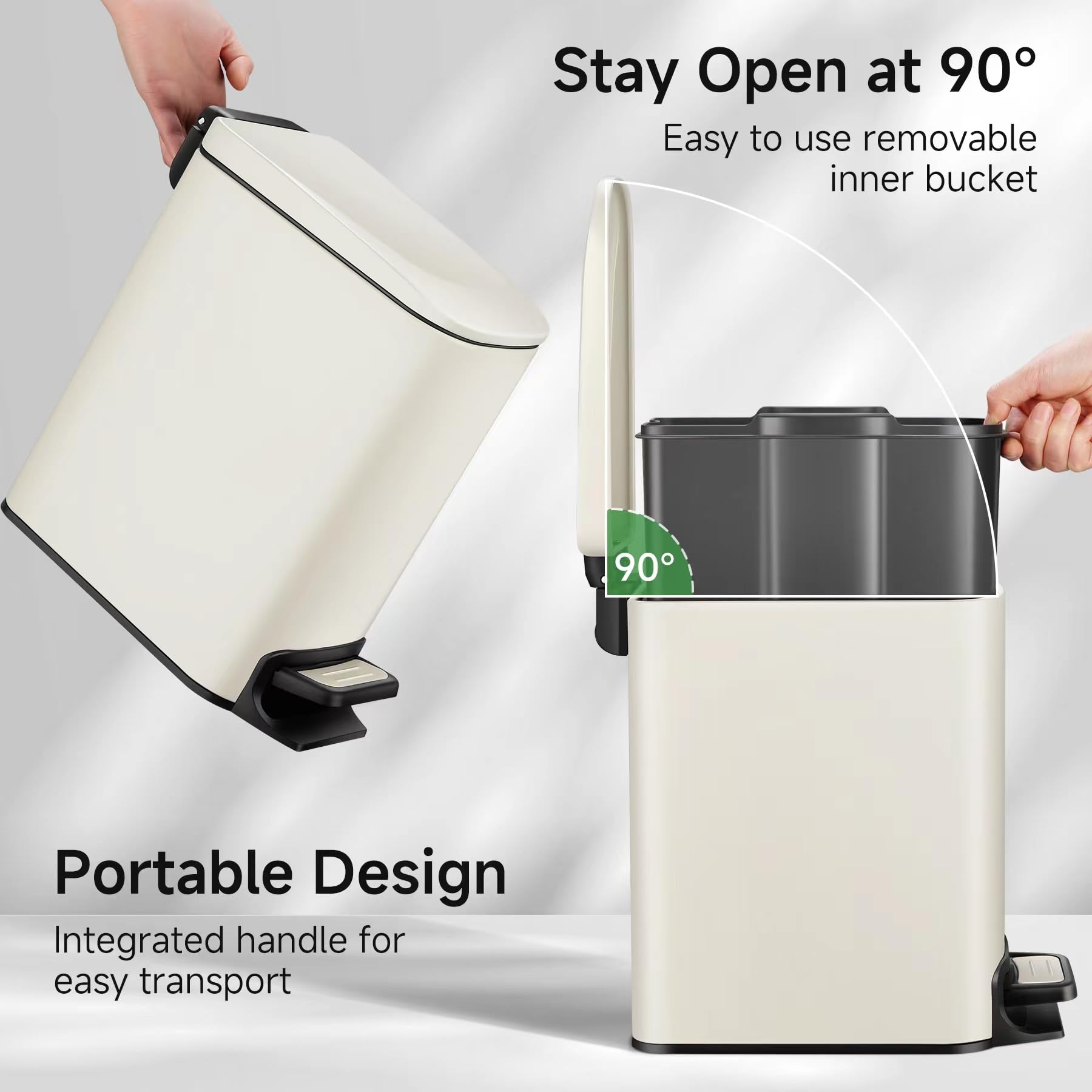 Small Bathroom Trash Can with Lid