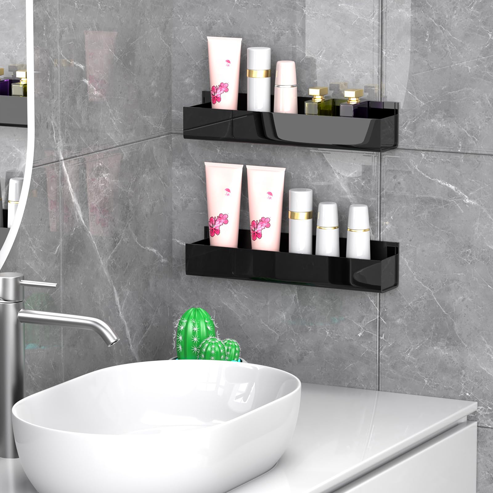 Adhesive Acrylic Spice Rack Organizer for Wall with Nano Double Sided Tape