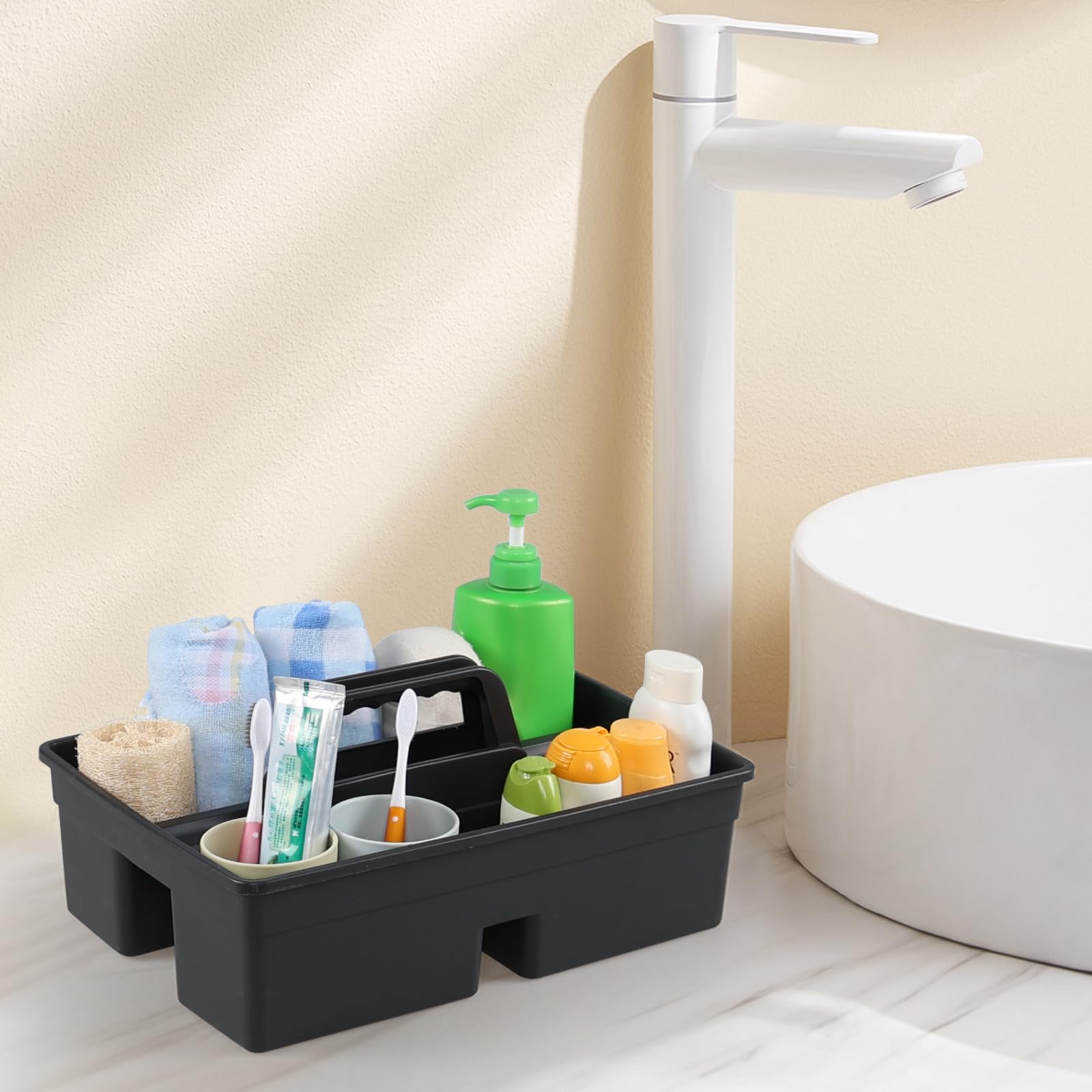 6 Pack Plastic Cleaning Caddy with Handle (6 Count)