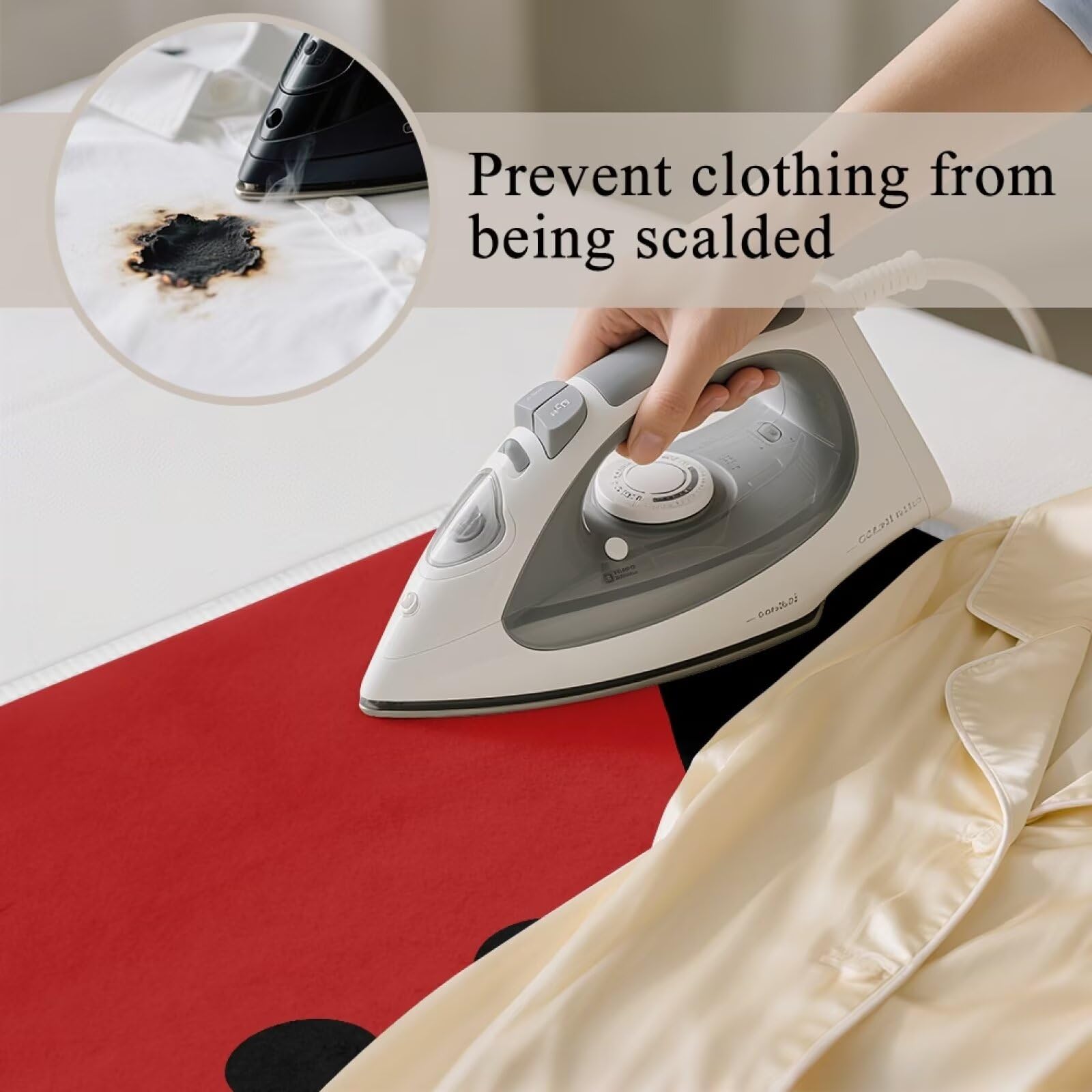 Cute Iron Mat Blanket Travel Foldable Ladybugs Ironing Pad Fabric Ironing Board Cover for Top of Tabletop