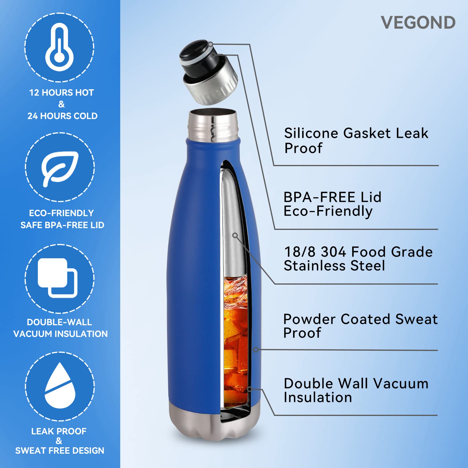 17oz Stainless Steel Water Bottles Bulk