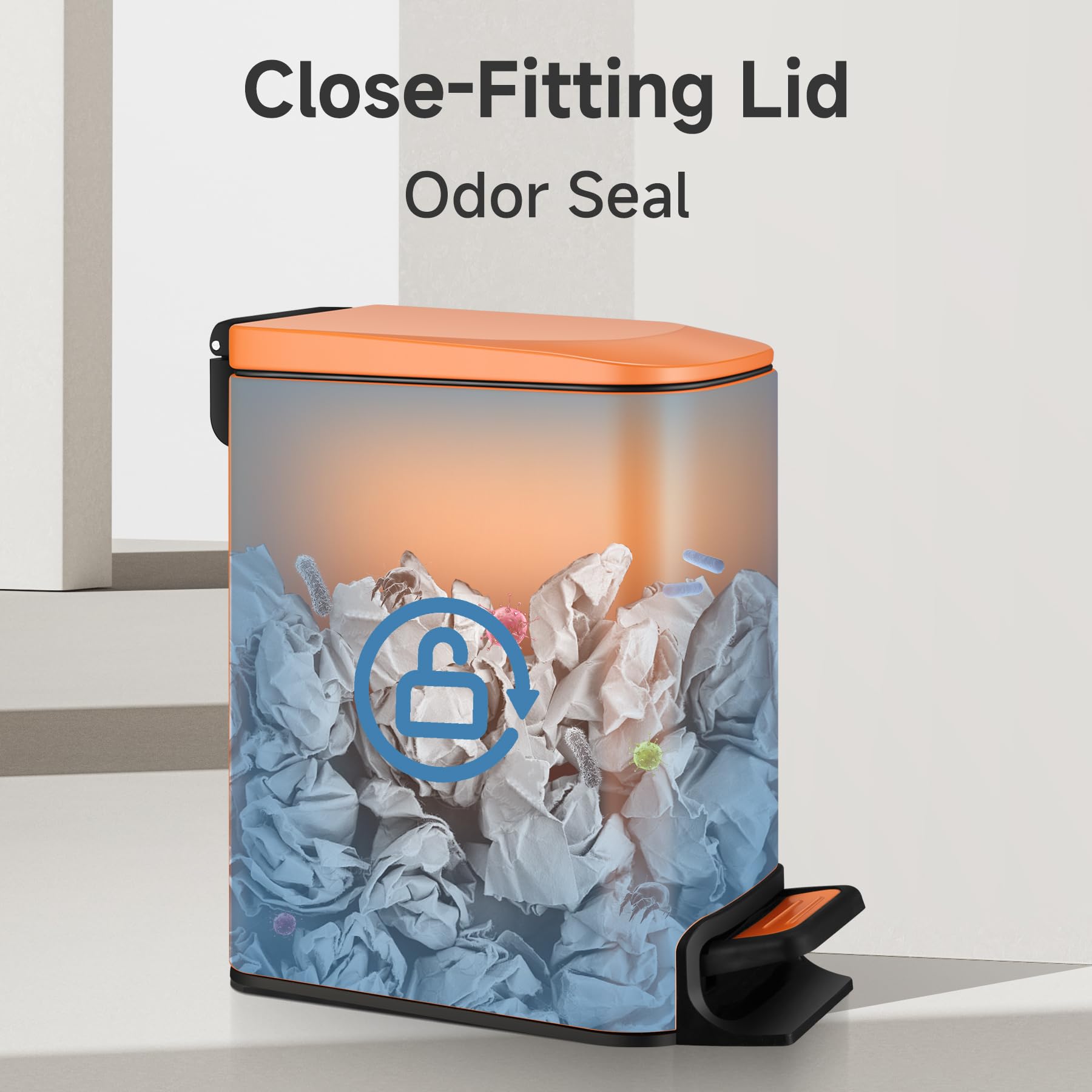 Small Bathroom Trash Can with Lid