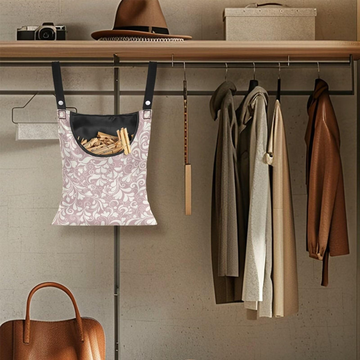 High Capacity Clothespin Holder Bag 14.5x12 Inches