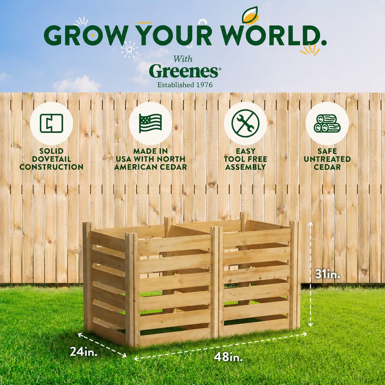 Premium Cedar Wood Composter