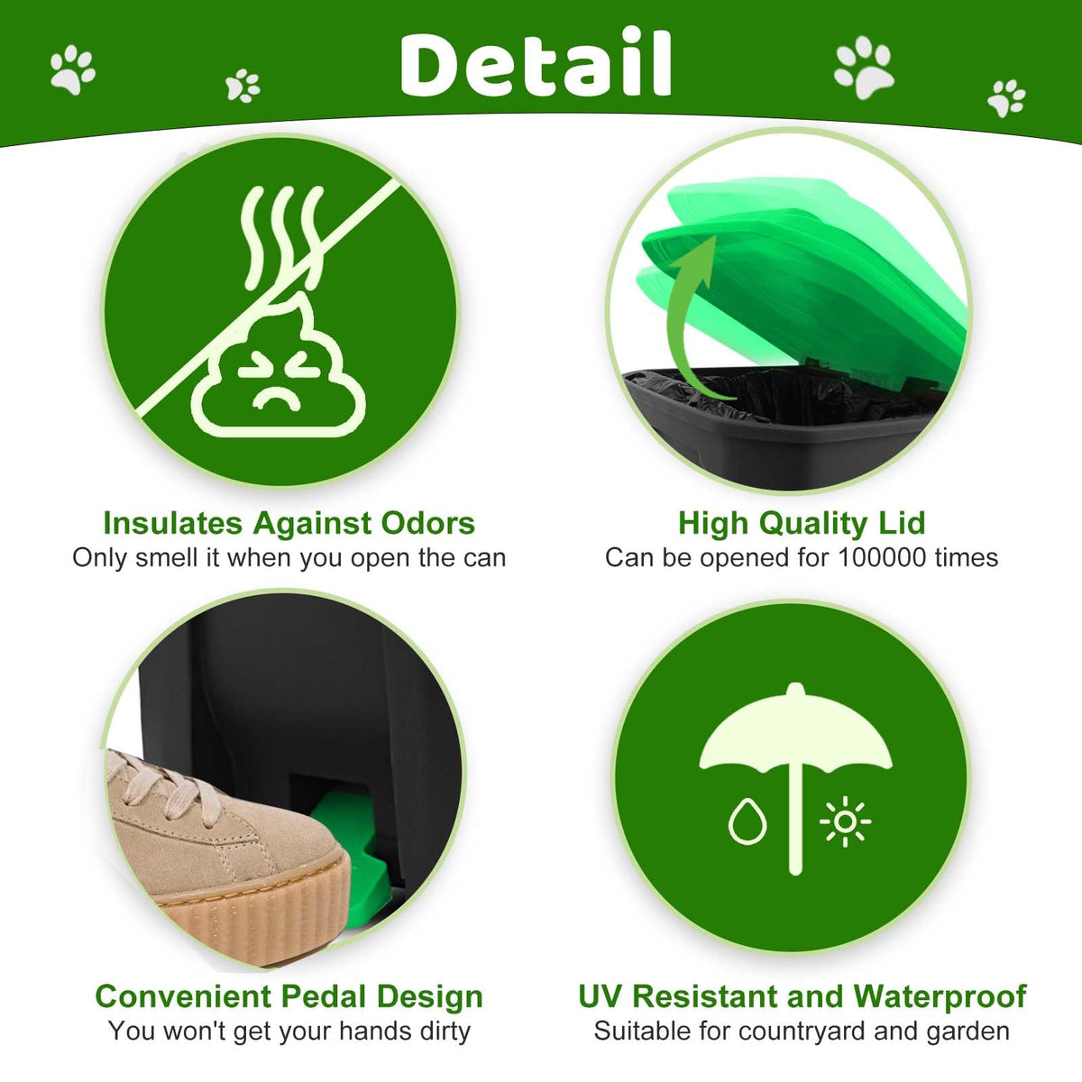 Dog Poop Trash Can Outside 20L (100 Count)
