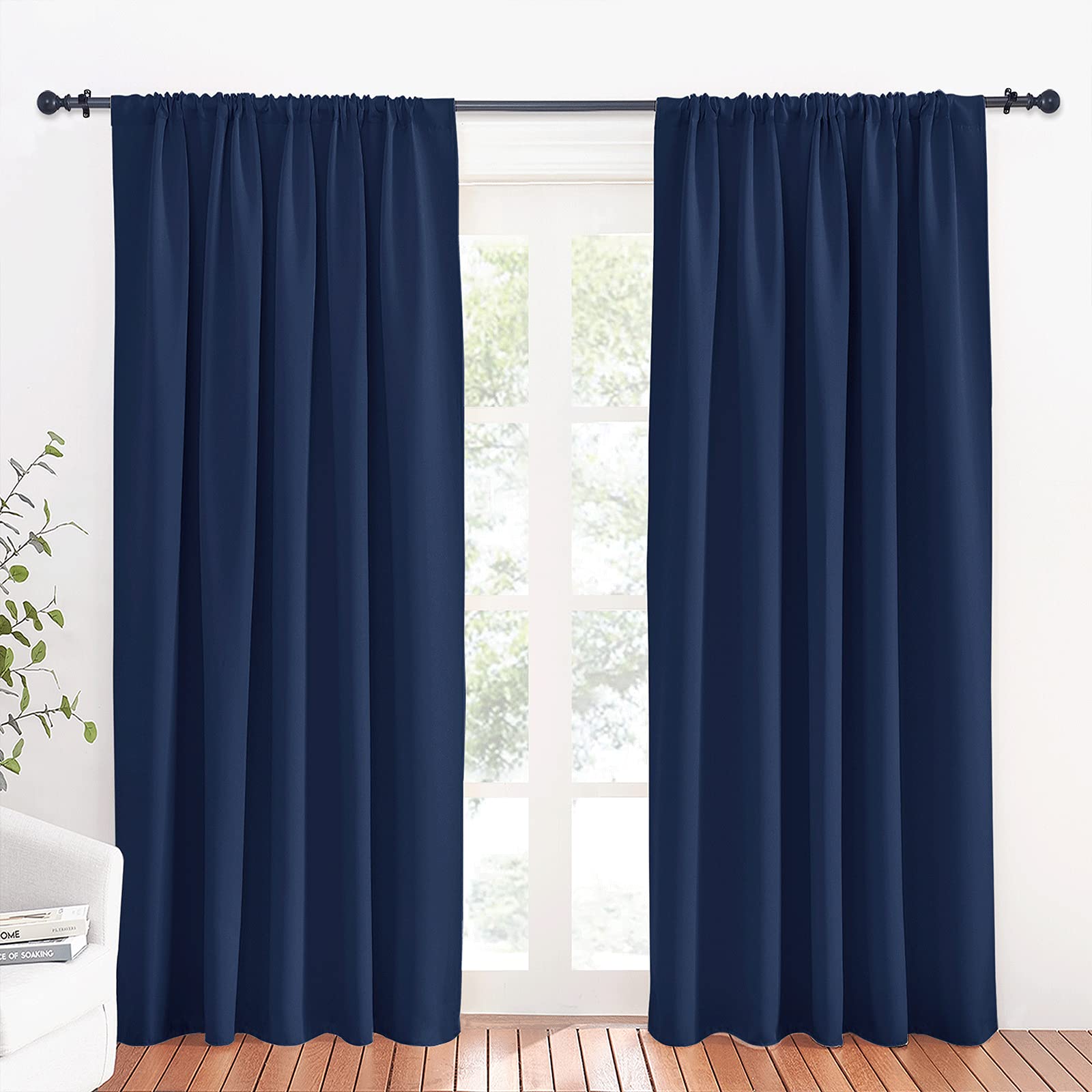 Large Blackout Curtains for Bedroom Living Room 84 inches Long (2 Count)