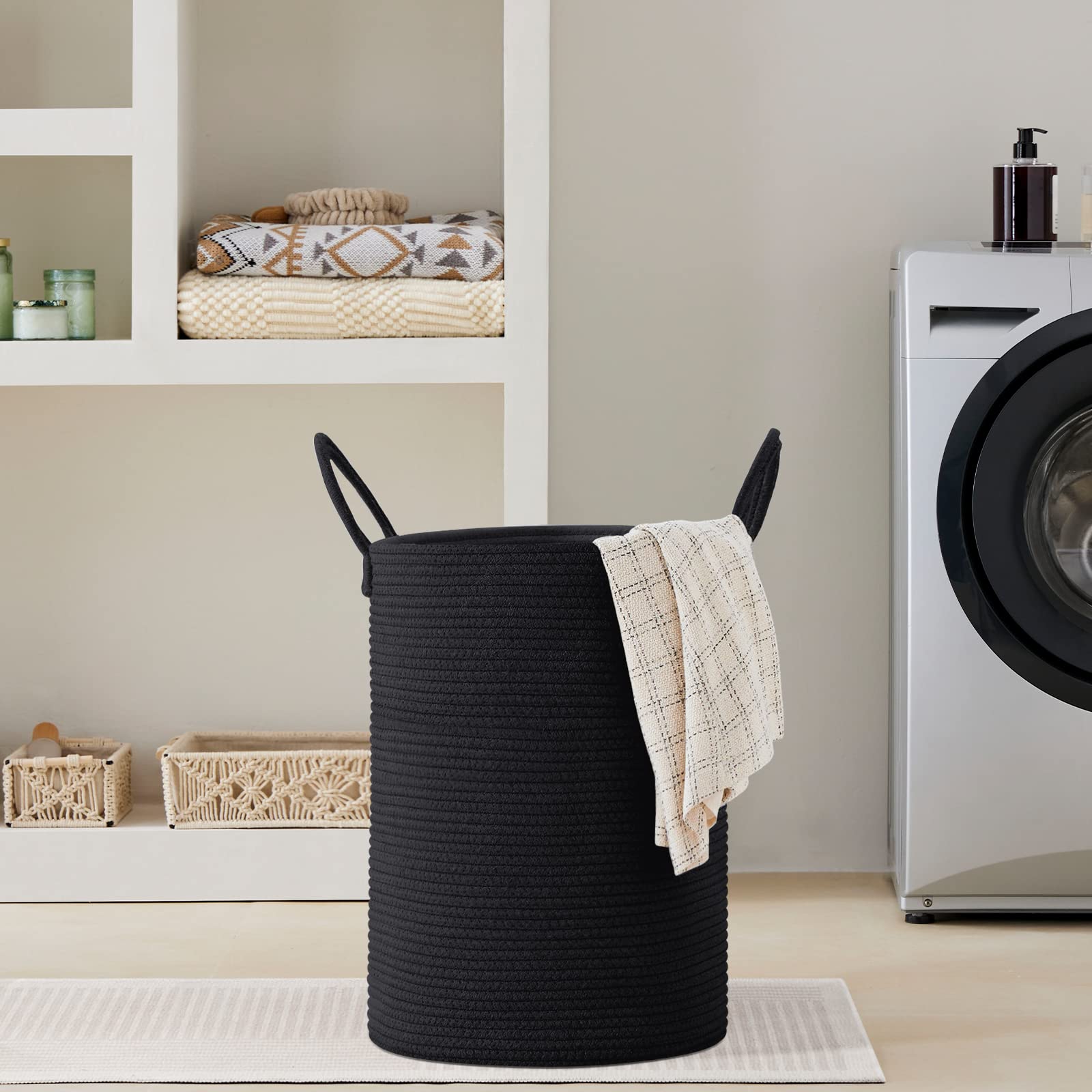 72L Tall Woven Laundry Basket Hamper