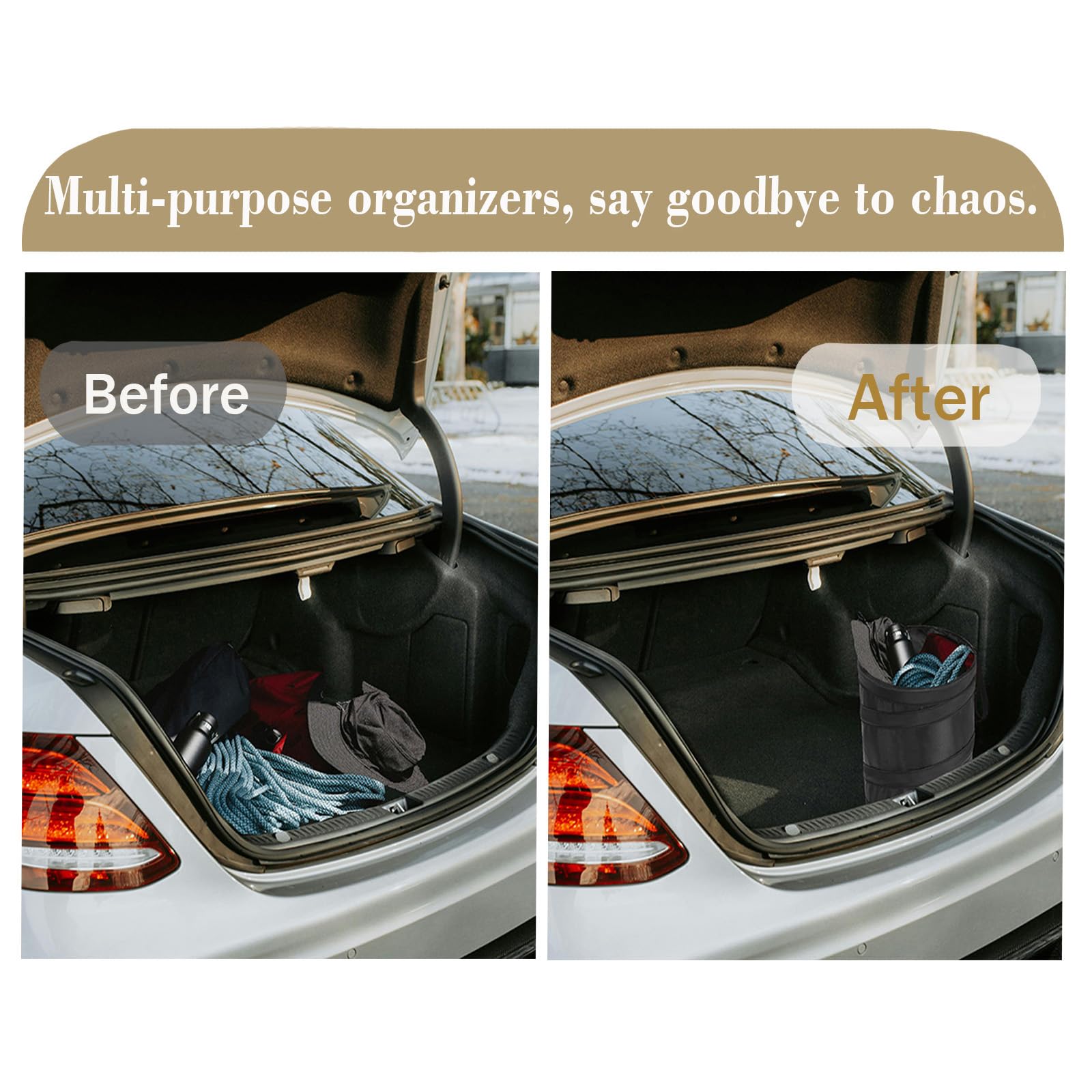 4 Gallons New Leakproof Car Trash Can