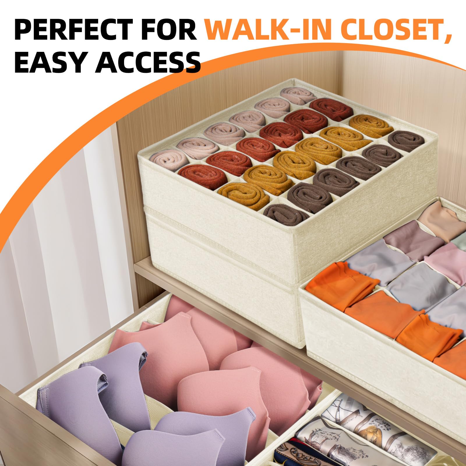 6 Pcs Drawer Organizer Clothes (6 Count)