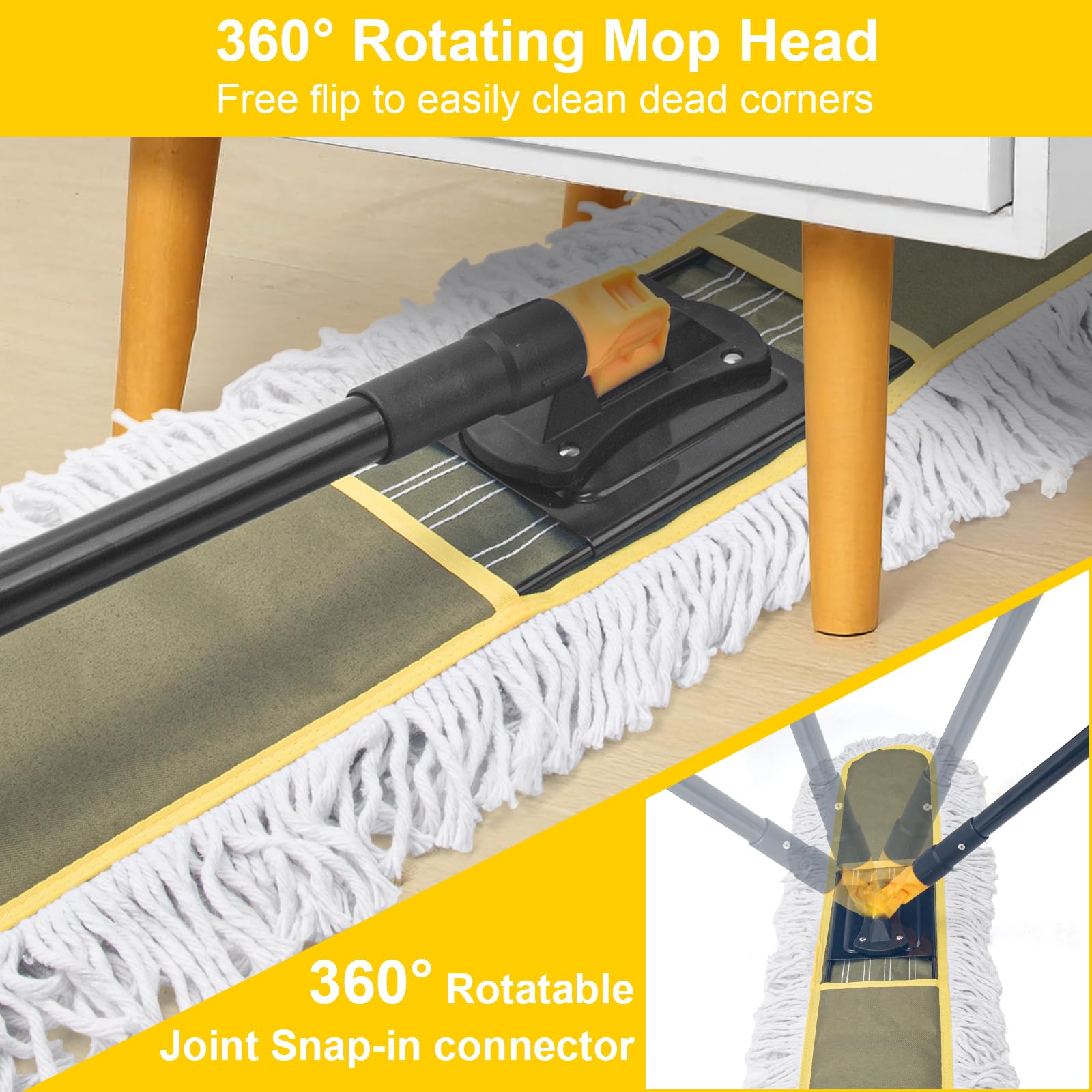 36" Commercial Dust Mop for Floor Cleaning with 1 Refill (2 Count) - ModHome Supplies