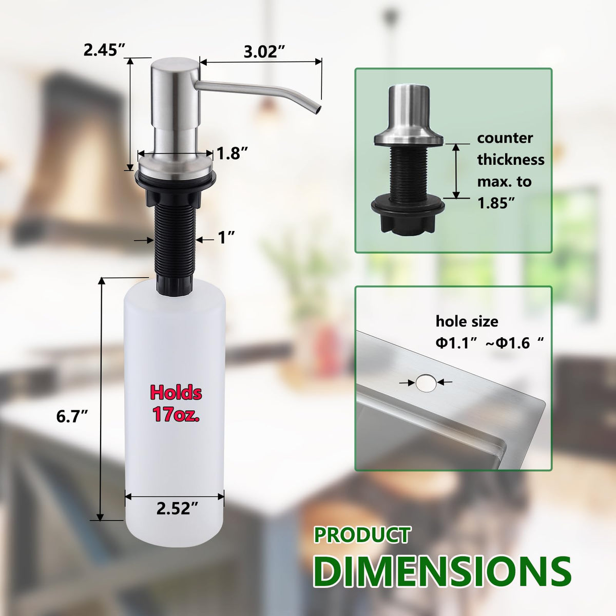Built in Soap Dispenser for Kitchen Sink