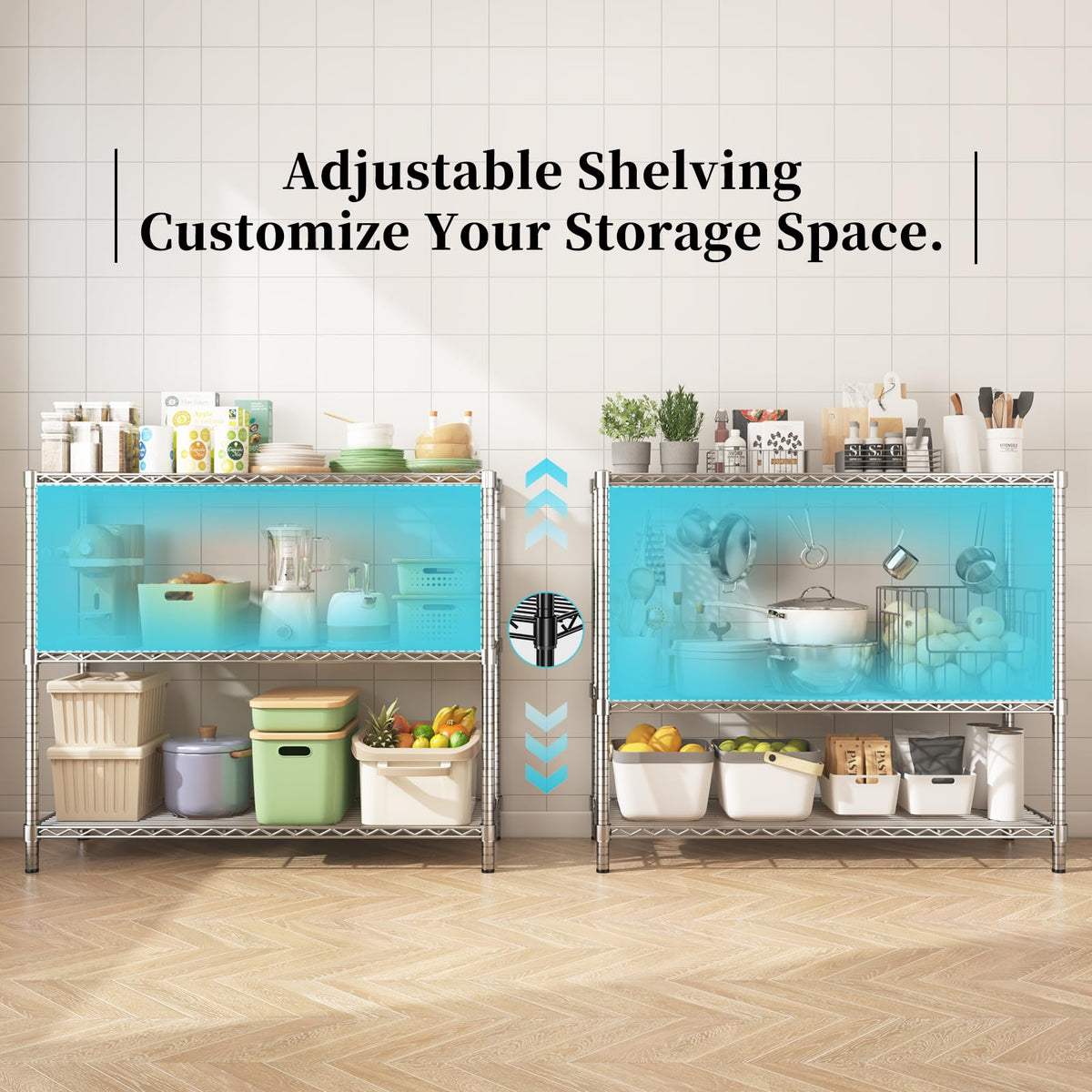45" Small Wire Shelving Unit