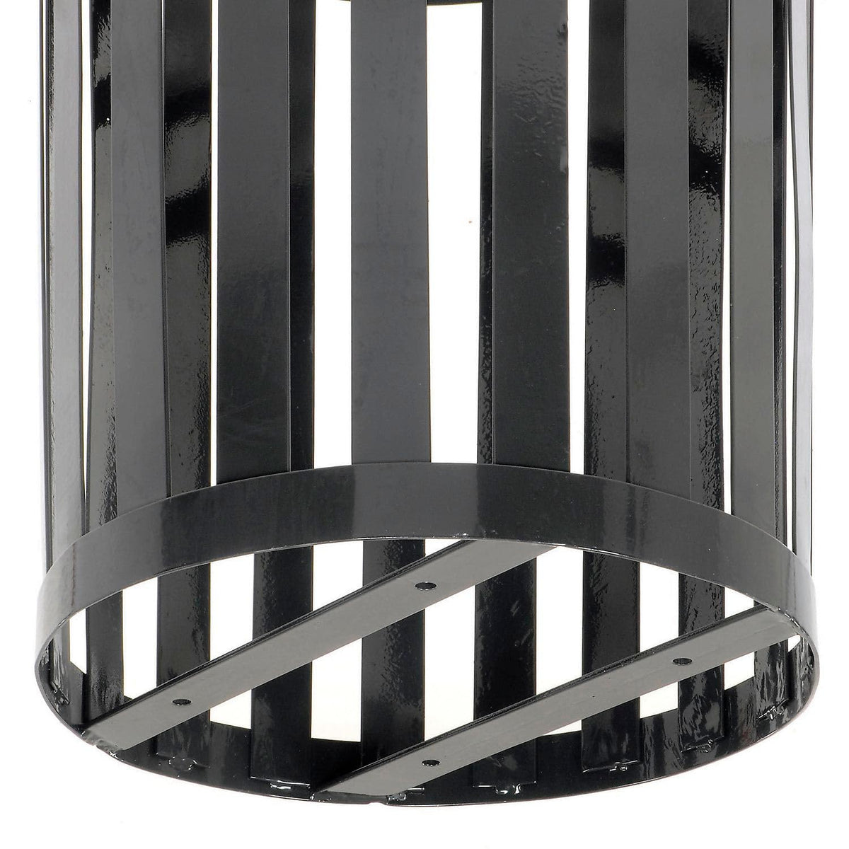 Heavy Duty 36 Gallon Cap Outdoor Metal Slatted Trash Can
