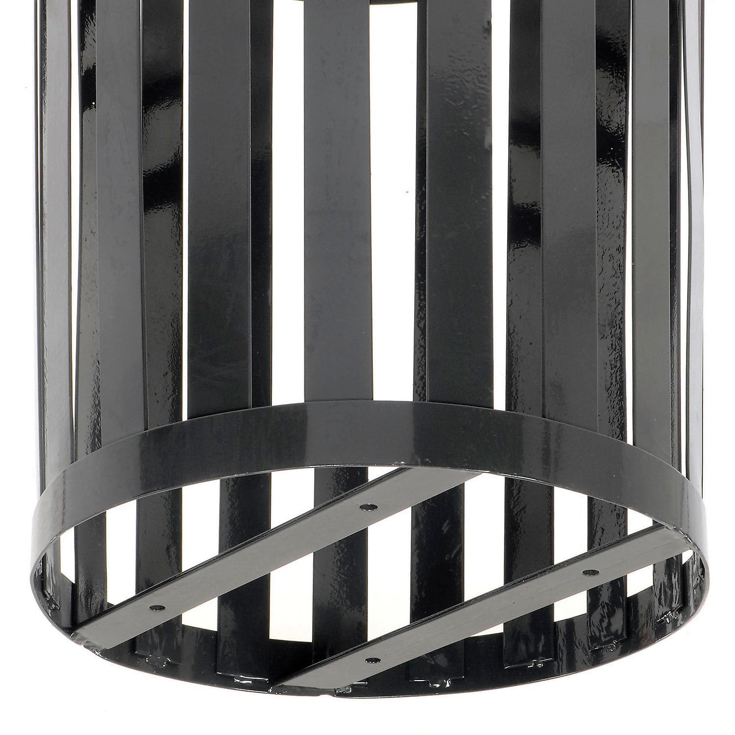 Heavy Duty 36 Gallon Cap Outdoor Metal Slatted Trash Can