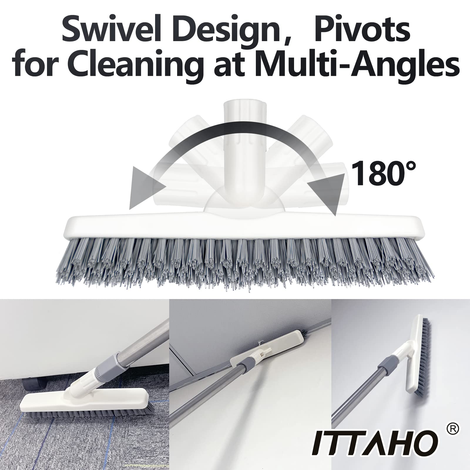 2 Pack Grout Cleaning Brush with Long Handle