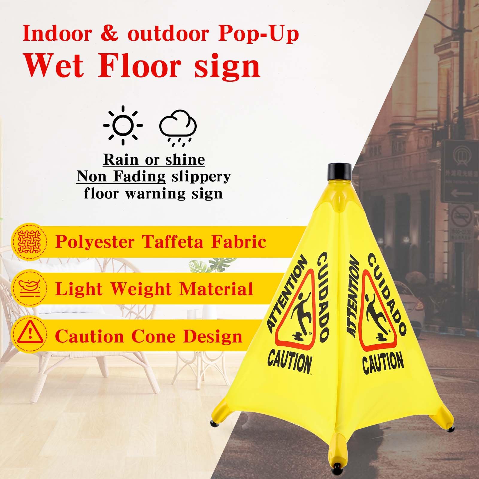 4Packs 20 Inch Wet Floor Signs (4 Count)