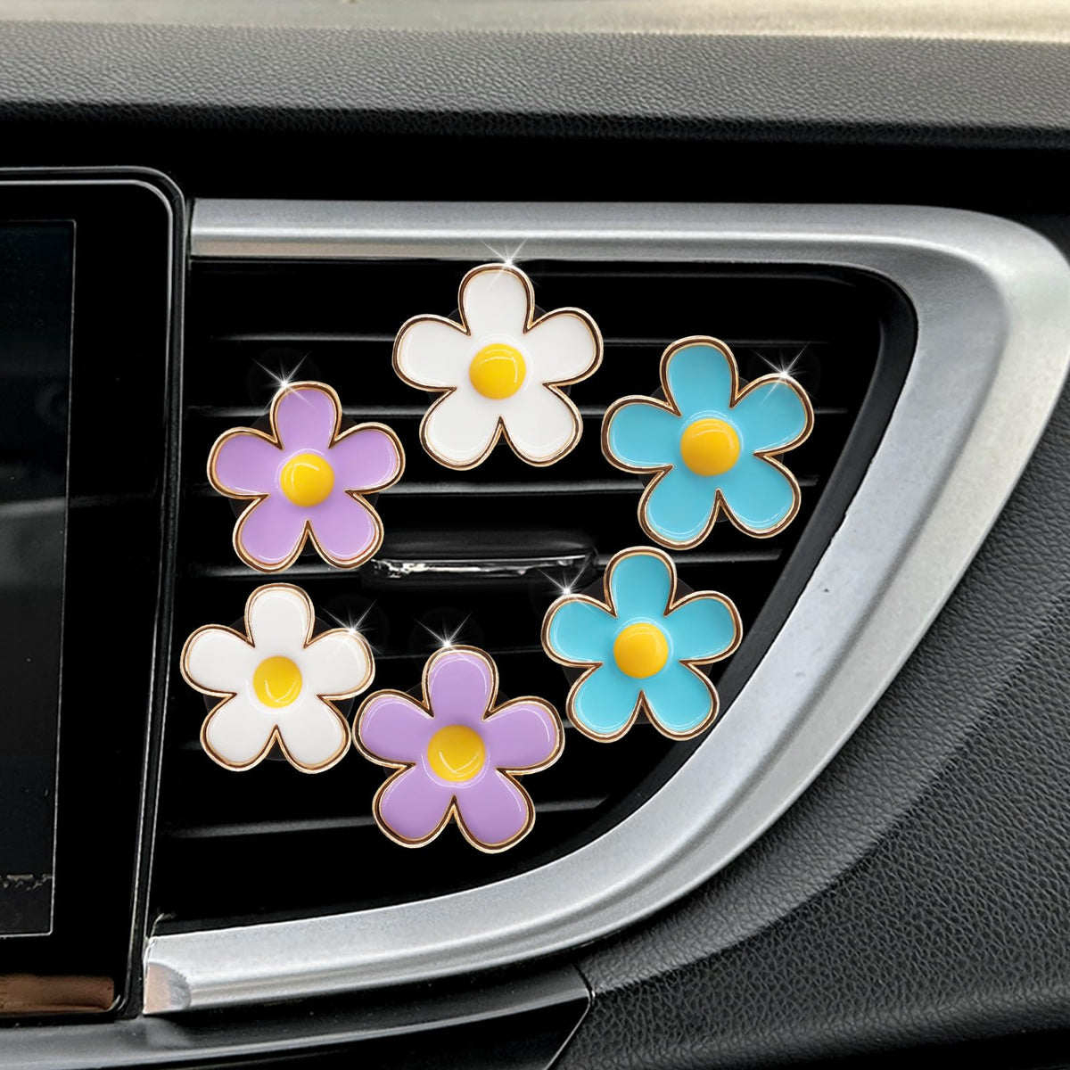 6pcs Flowers Car Decor (6 Count)