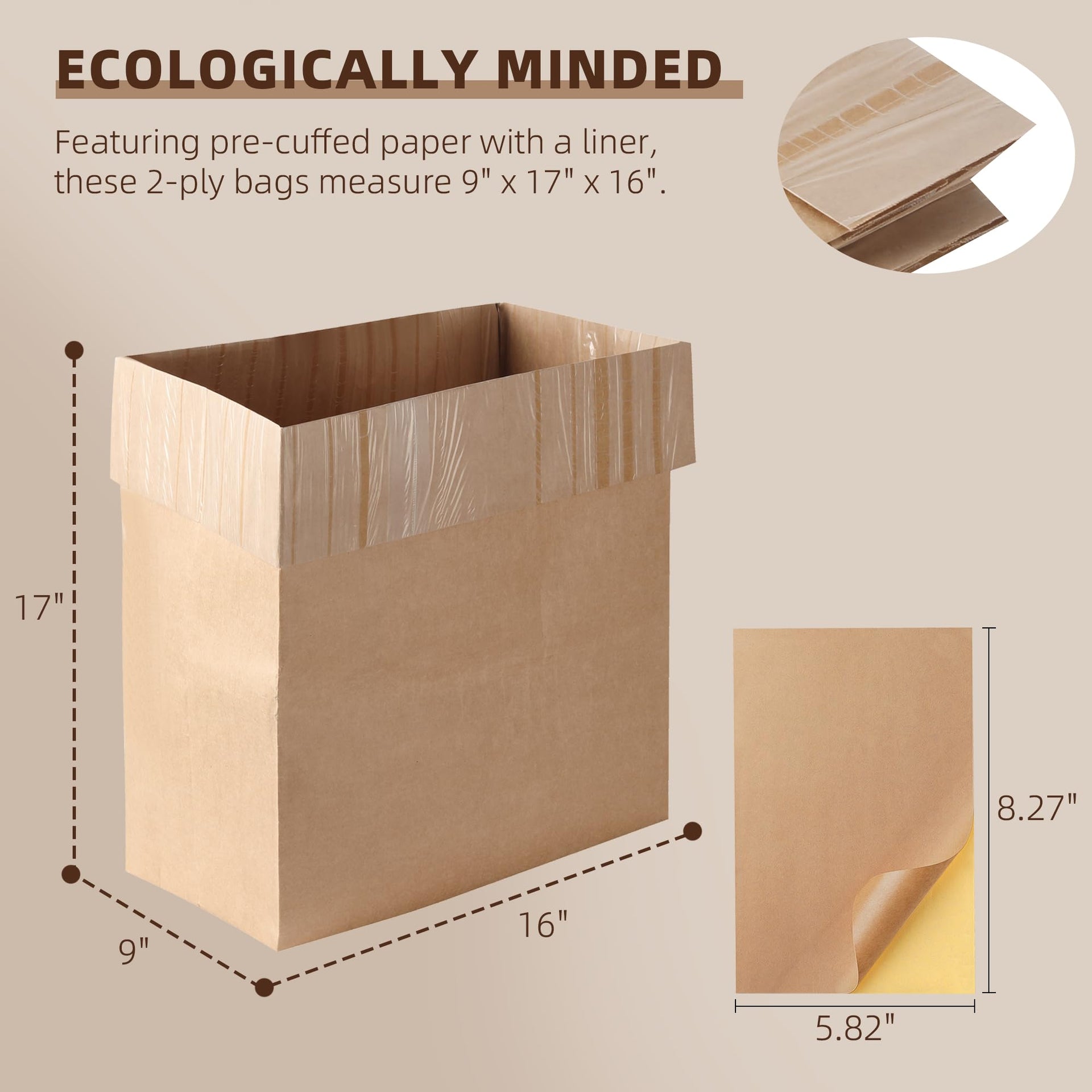15-Pack) Calvana Super Strong Compactor Bags, Heavy-Duty Kitchen Paper Trash Bags with Leak Proof Plastic Liner, Fits GE Model Compactors with Rectangular Containers, Includes 15 Sticker Seals (15 Count)
