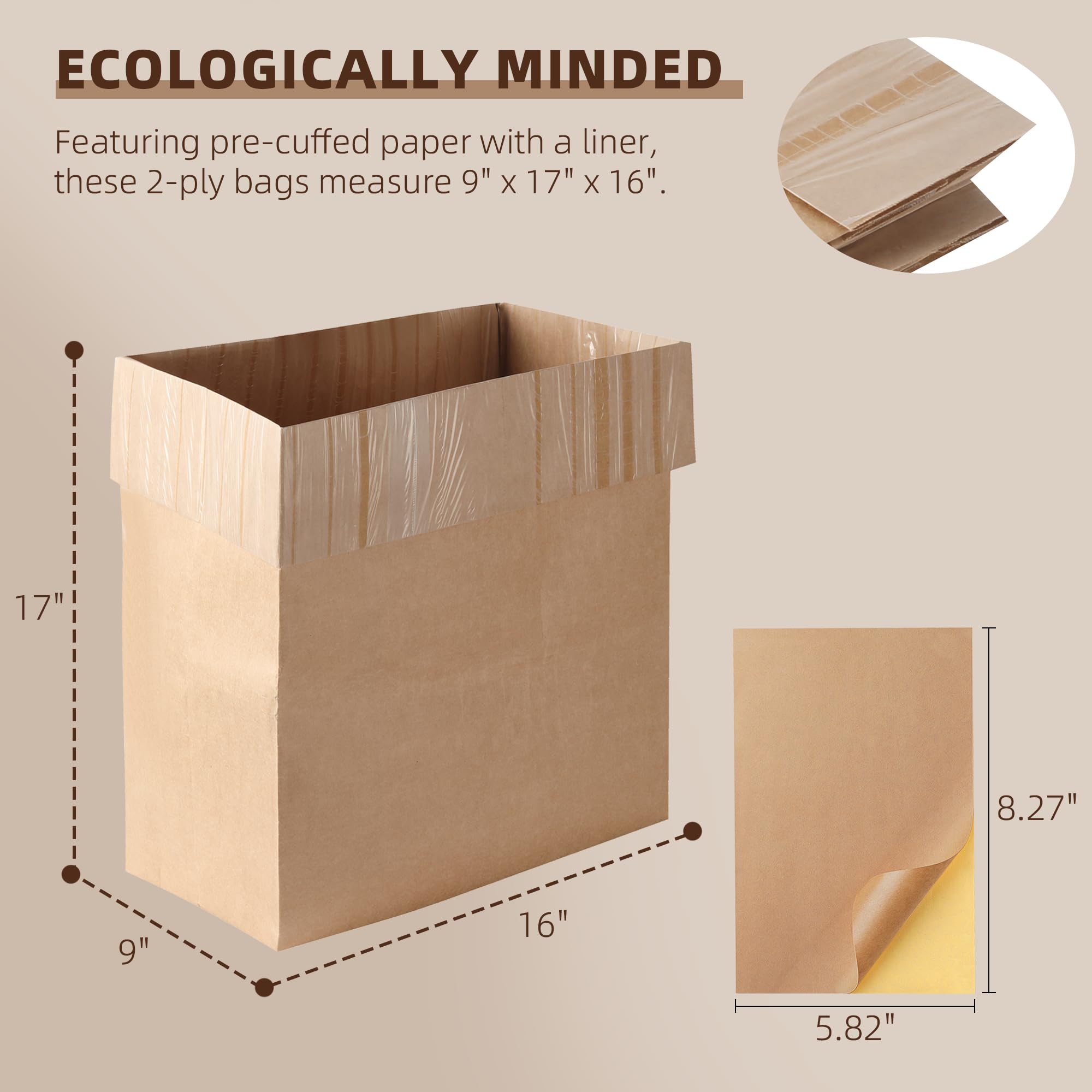 15-Pack) Calvana Super Strong Compactor Bags, Heavy-Duty Kitchen Paper Trash Bags with Leak Proof Plastic Liner, Fits GE Model Compactors with Rectangular Containers, Includes 15 Sticker Seals (15 Count)