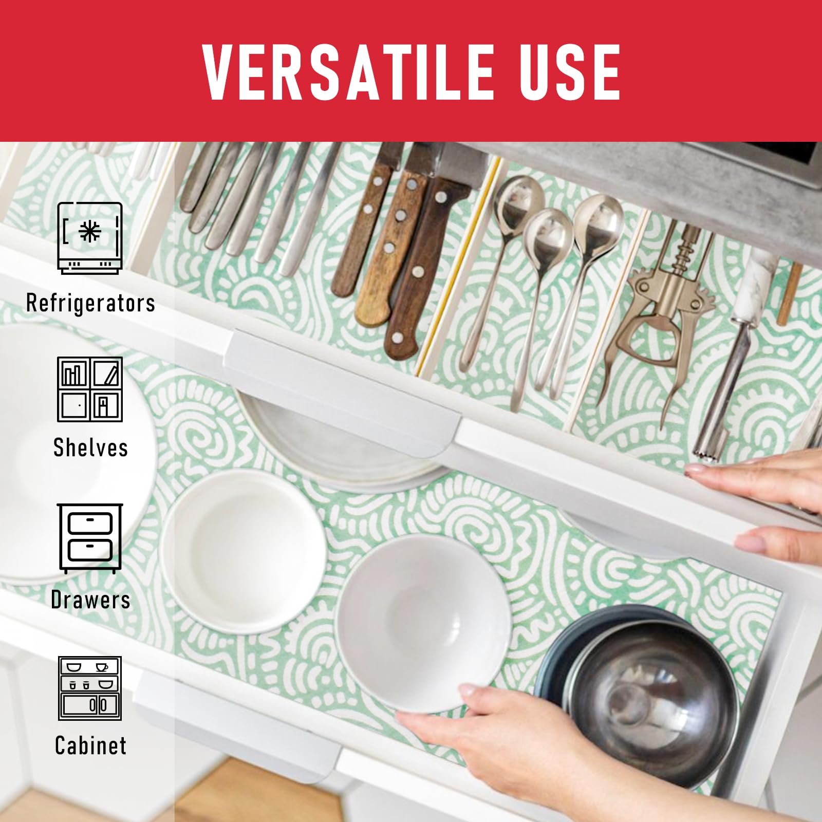Non Slip Refrigerator Liners for Shelves (36 Sq Ft)