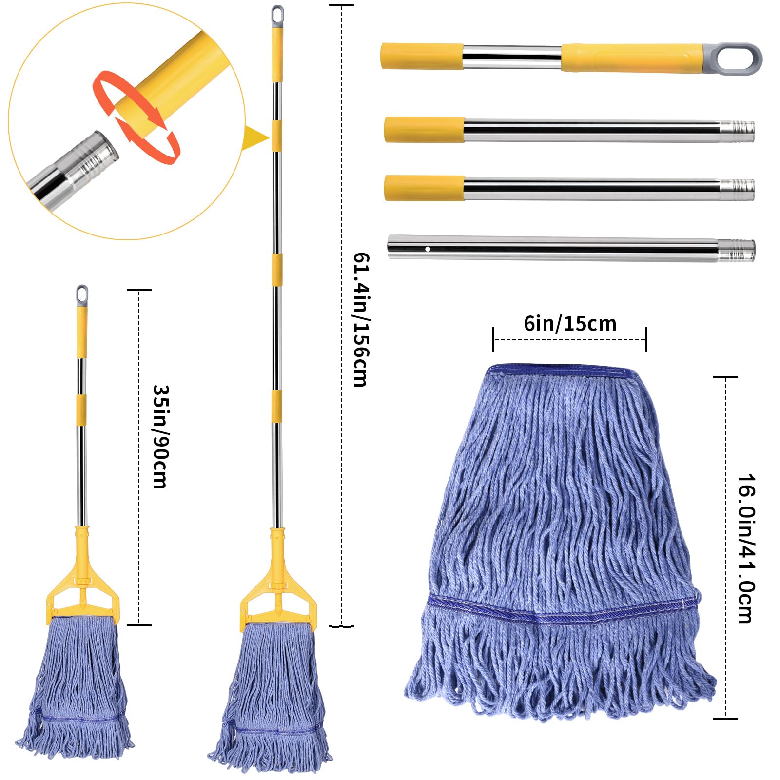 Commercial Mop with Extra Head Replace
