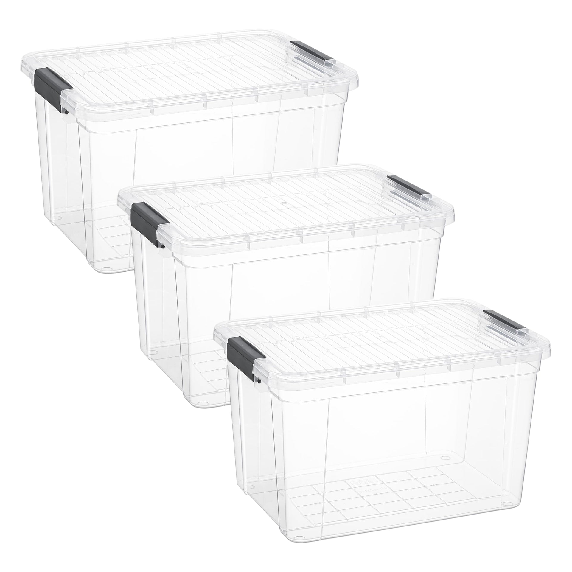 26.5 Quart Clear Plastic Storage Boxes with Lids (3 Count)