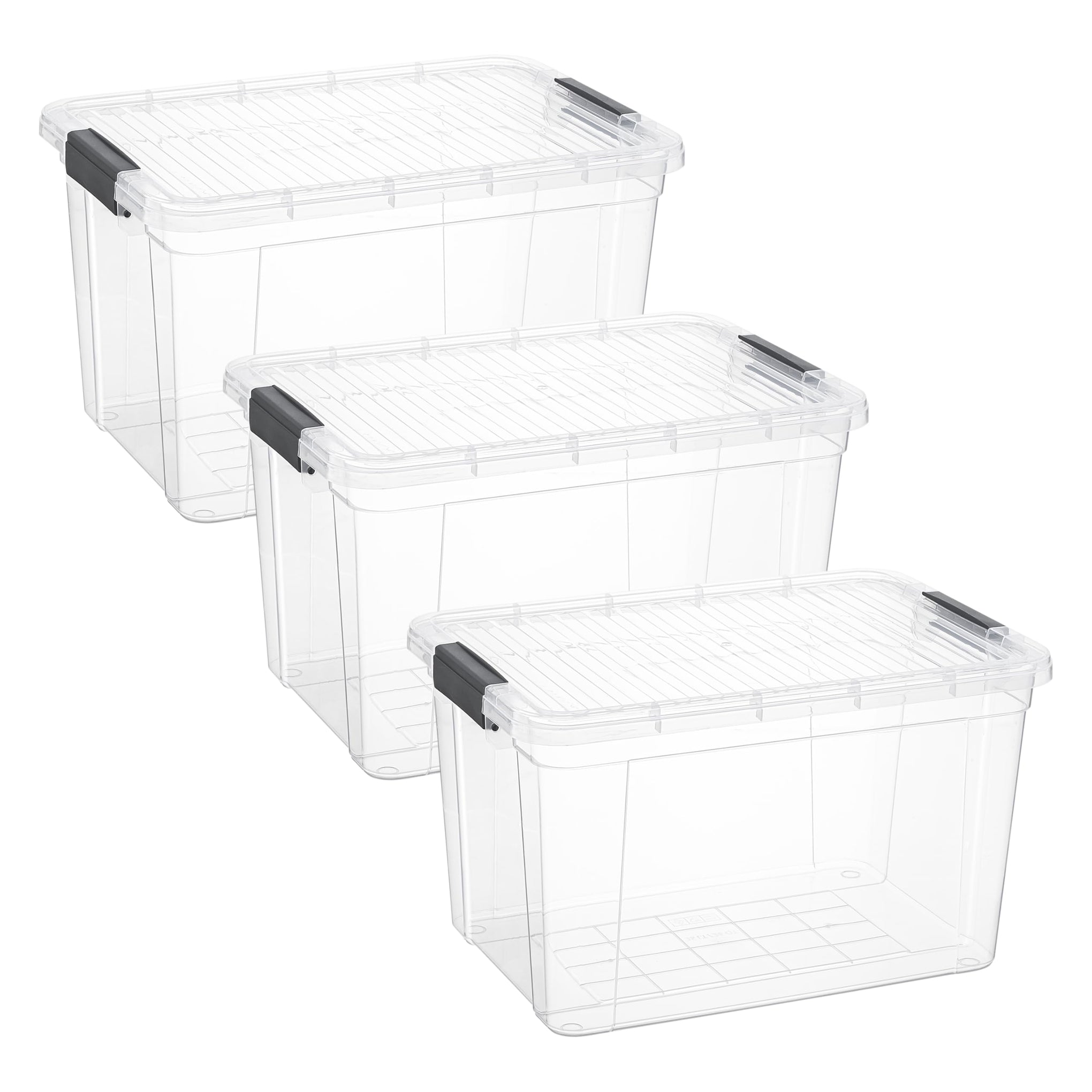 26.5 Quart Clear Plastic Storage Boxes with Lids (3 Count)
