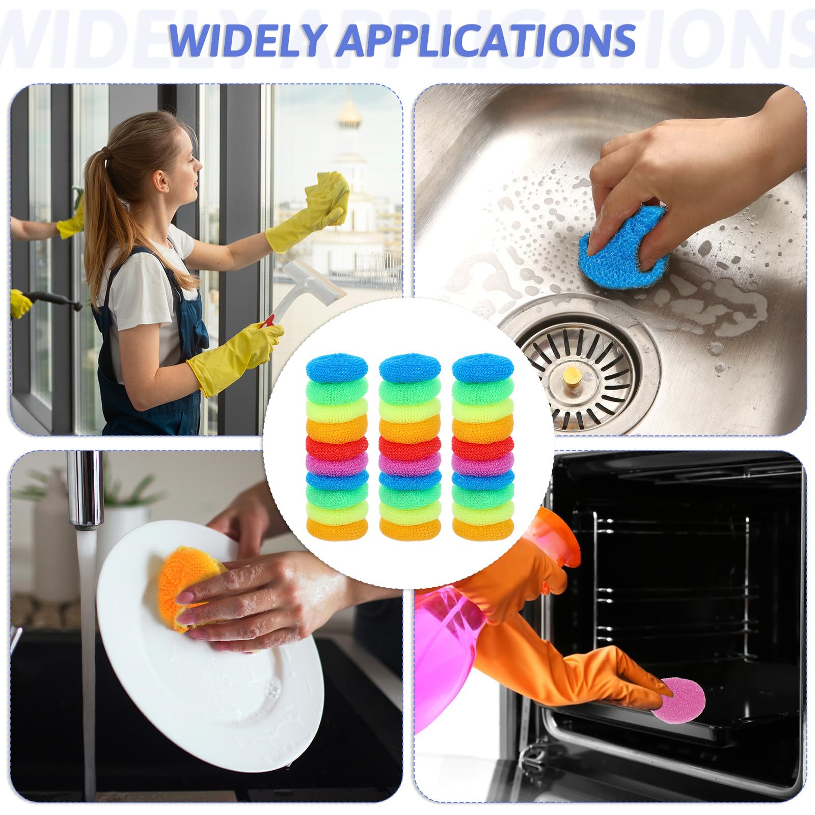 100 Pc Plastic Scrubber for Dishe