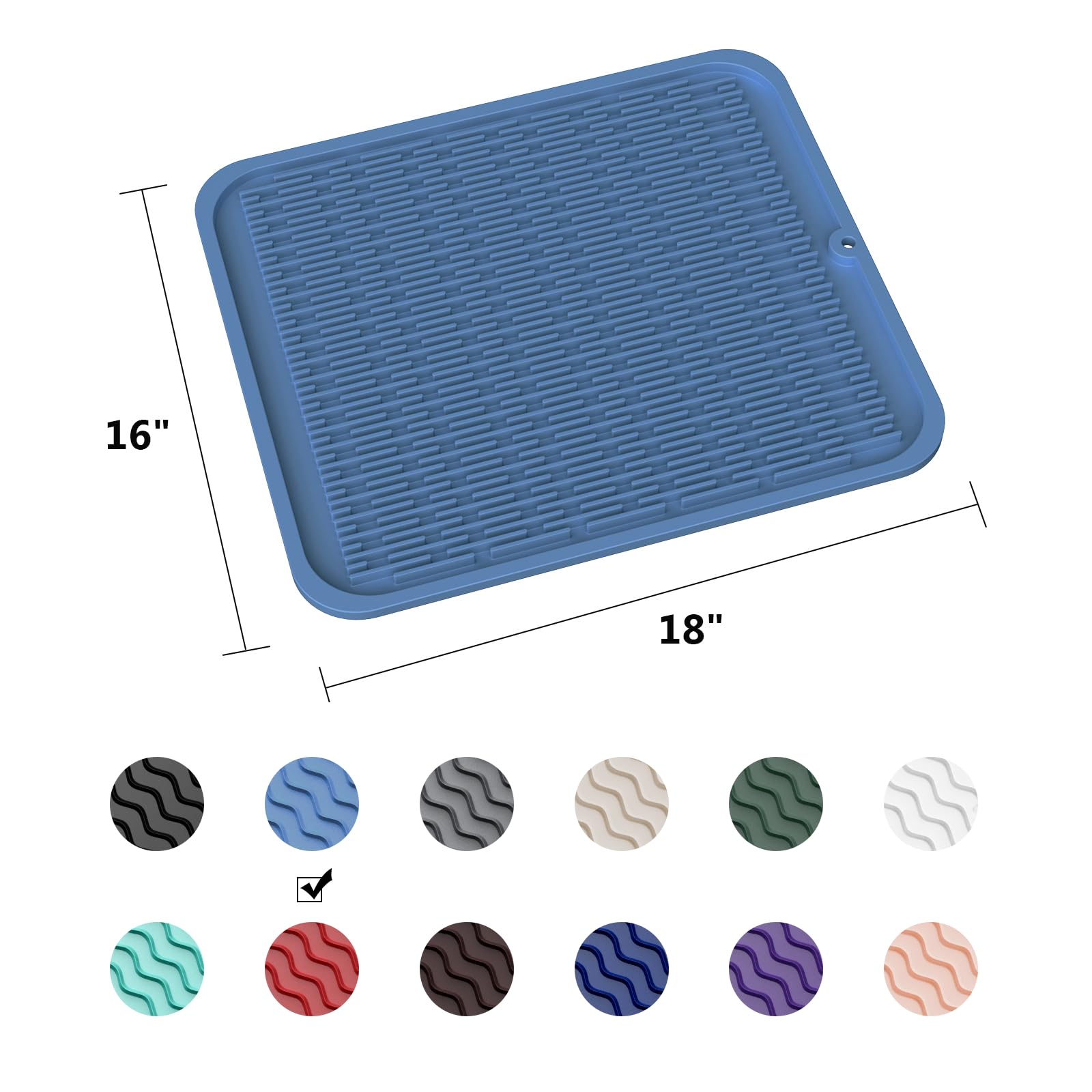 Oversized Silicone Dish Drying Mat for Kitchen