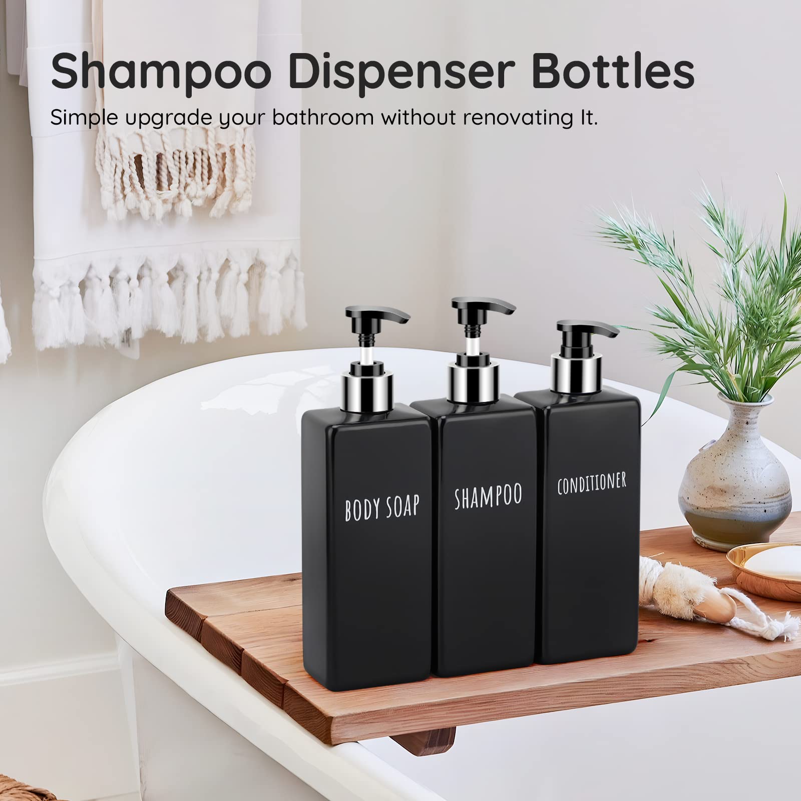 Shower Soap Dispenser Black (3 Count)