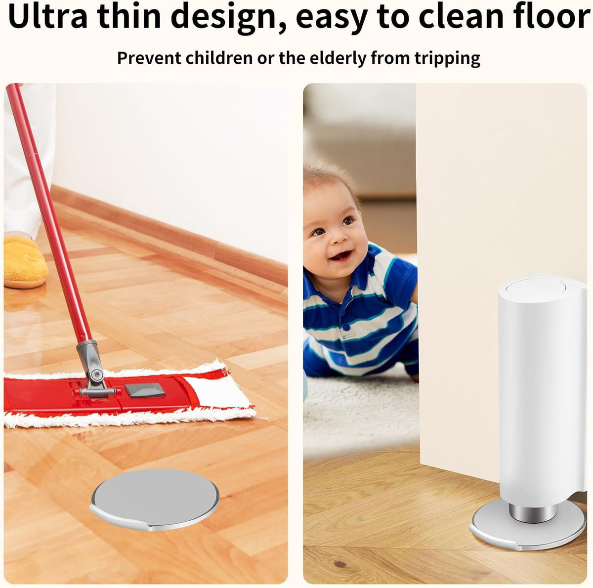 Magnetic Door Stopper WYGWP Stainless Steel No Drilling Wedge Stops Heavy Duty Catch Holder to Keep Doors Open