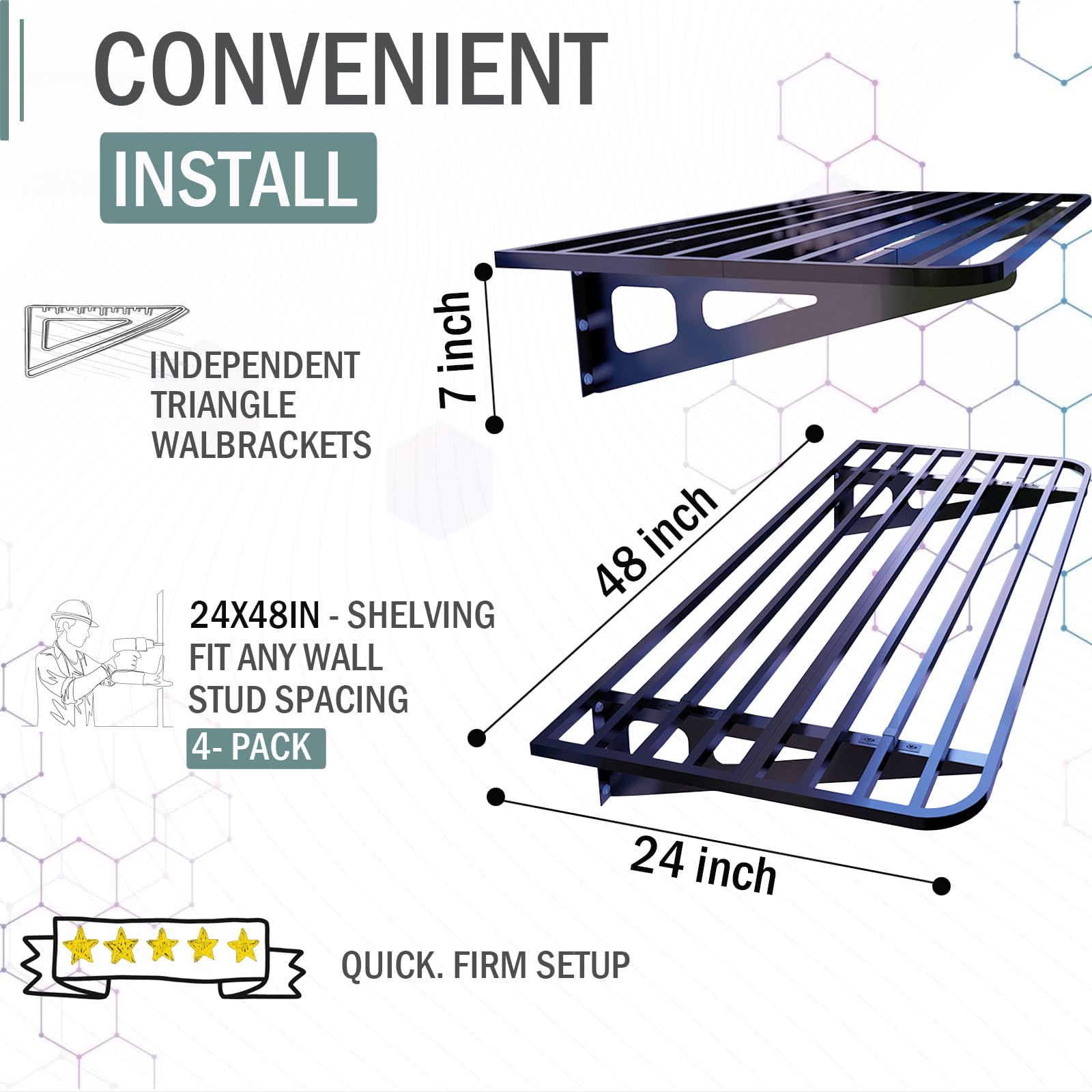 Garage Shelving Wall Mounted (4 Count)