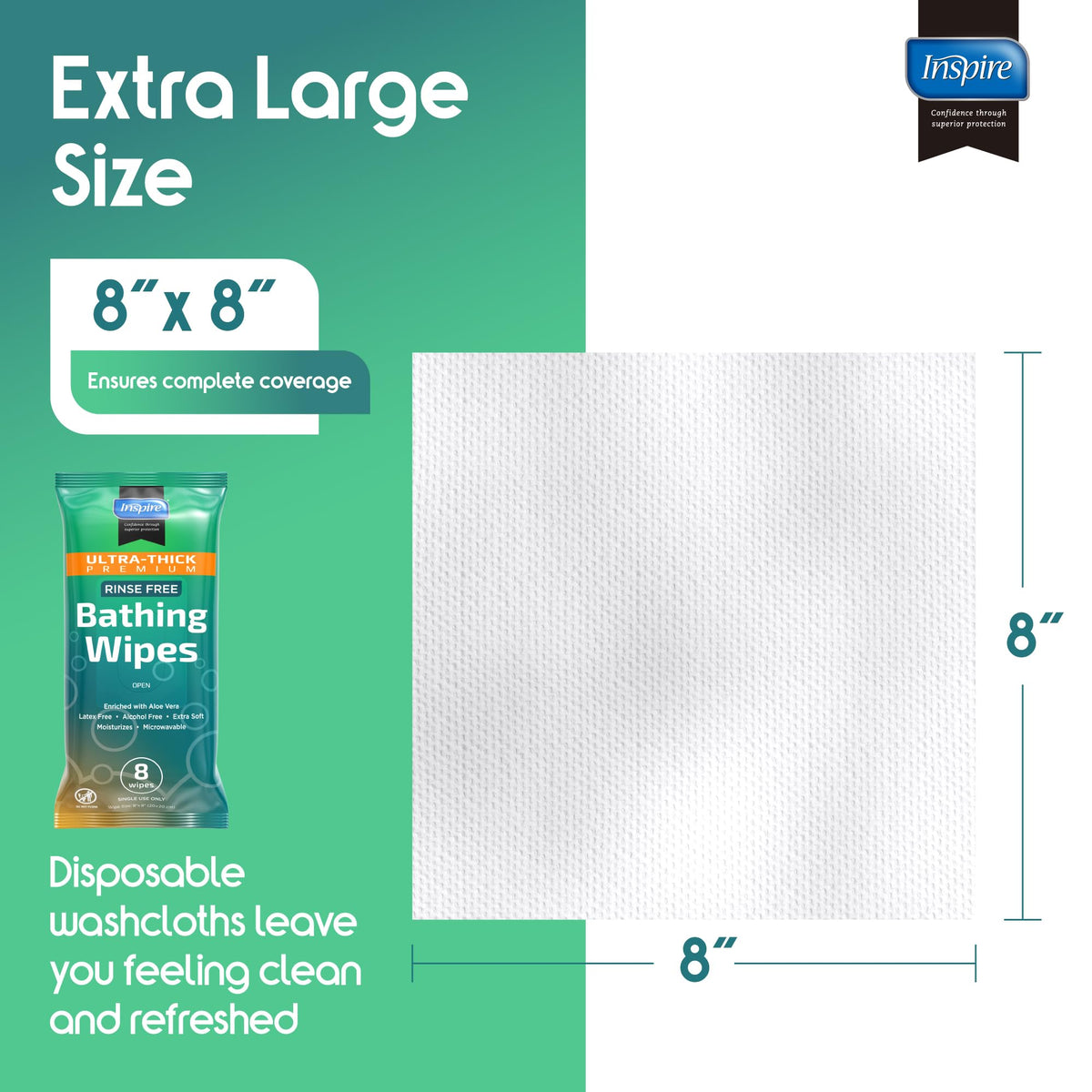 Ultra Thick Rinse Free Body Wipes (80 Count)